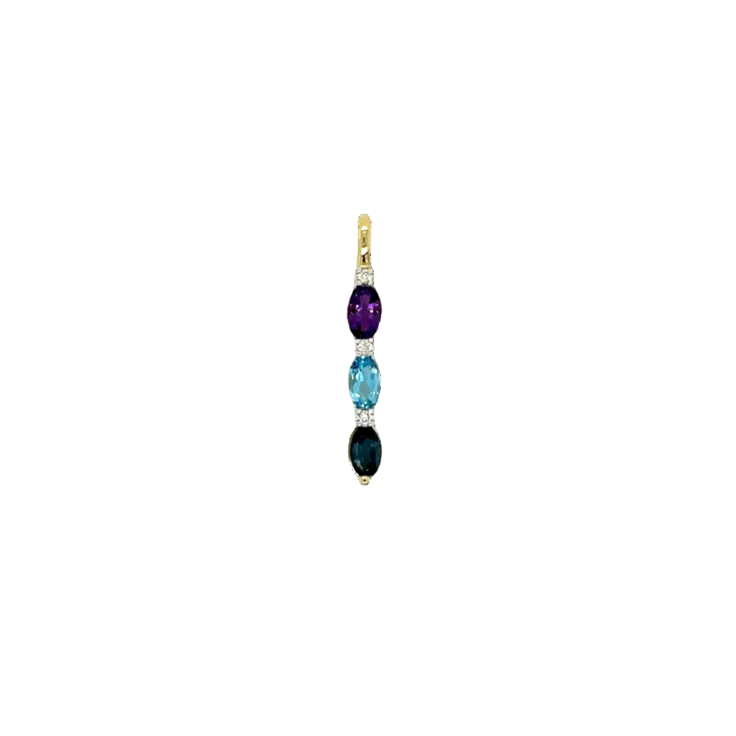 9ct yellow gold multi-coloured gemstone drop pendant at Kadia Jewellery Toronto NSW