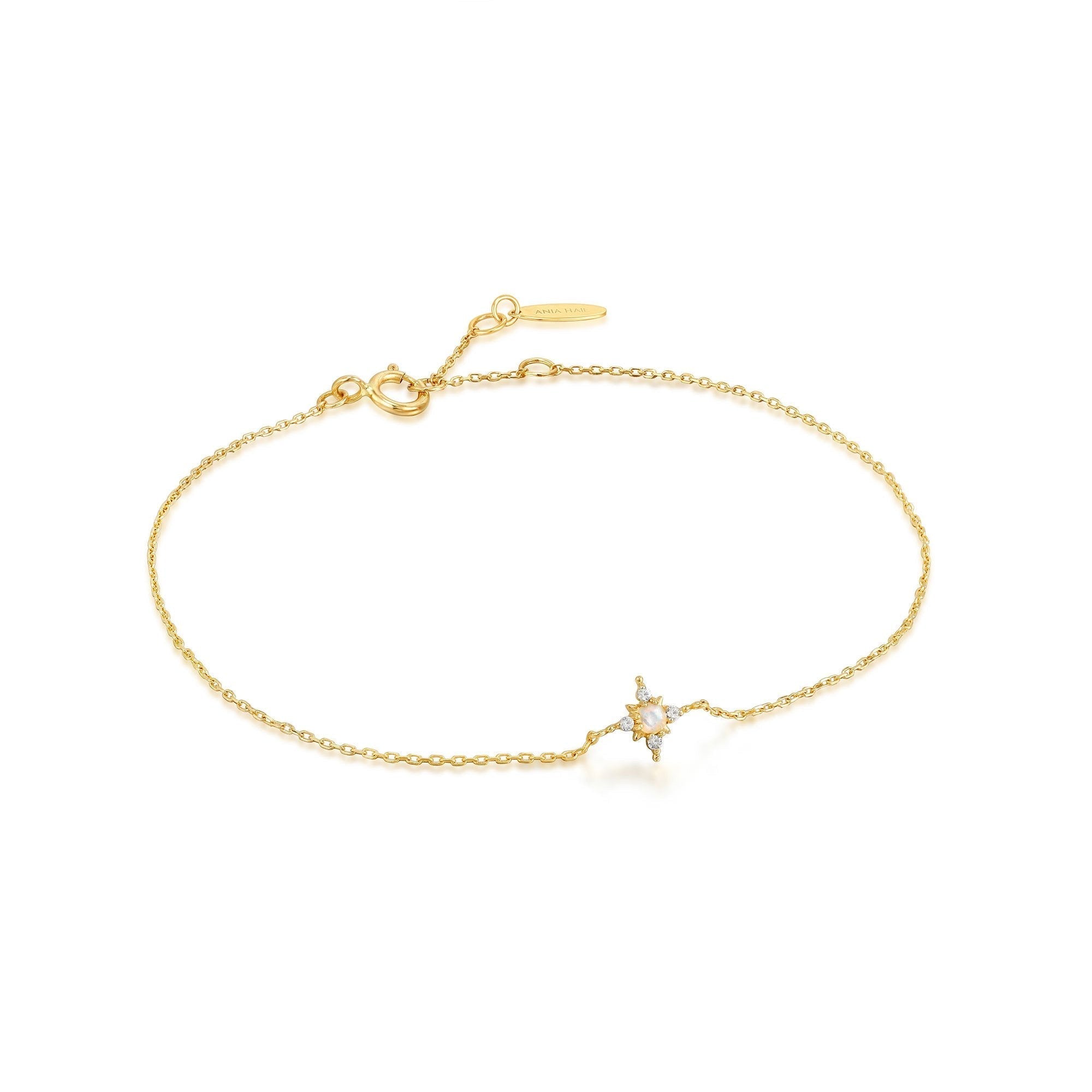 Ania Haie 14ct Gold Opal and White Sapphire Star Bracelet