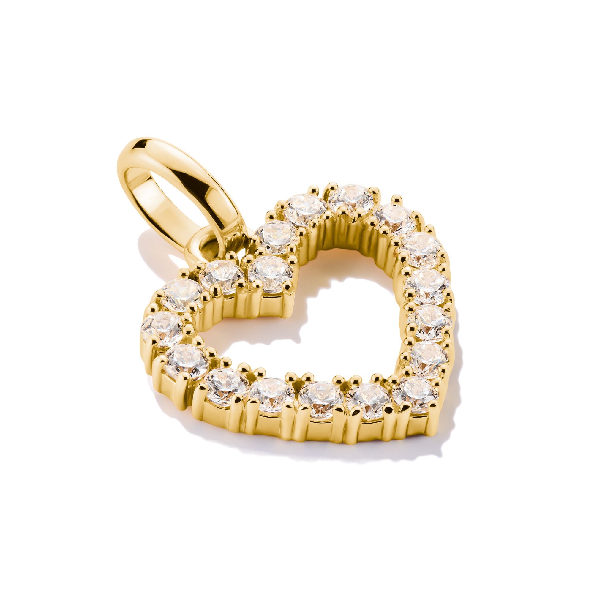 THOMAS SABO Connect Charm heart with white stones in Gold