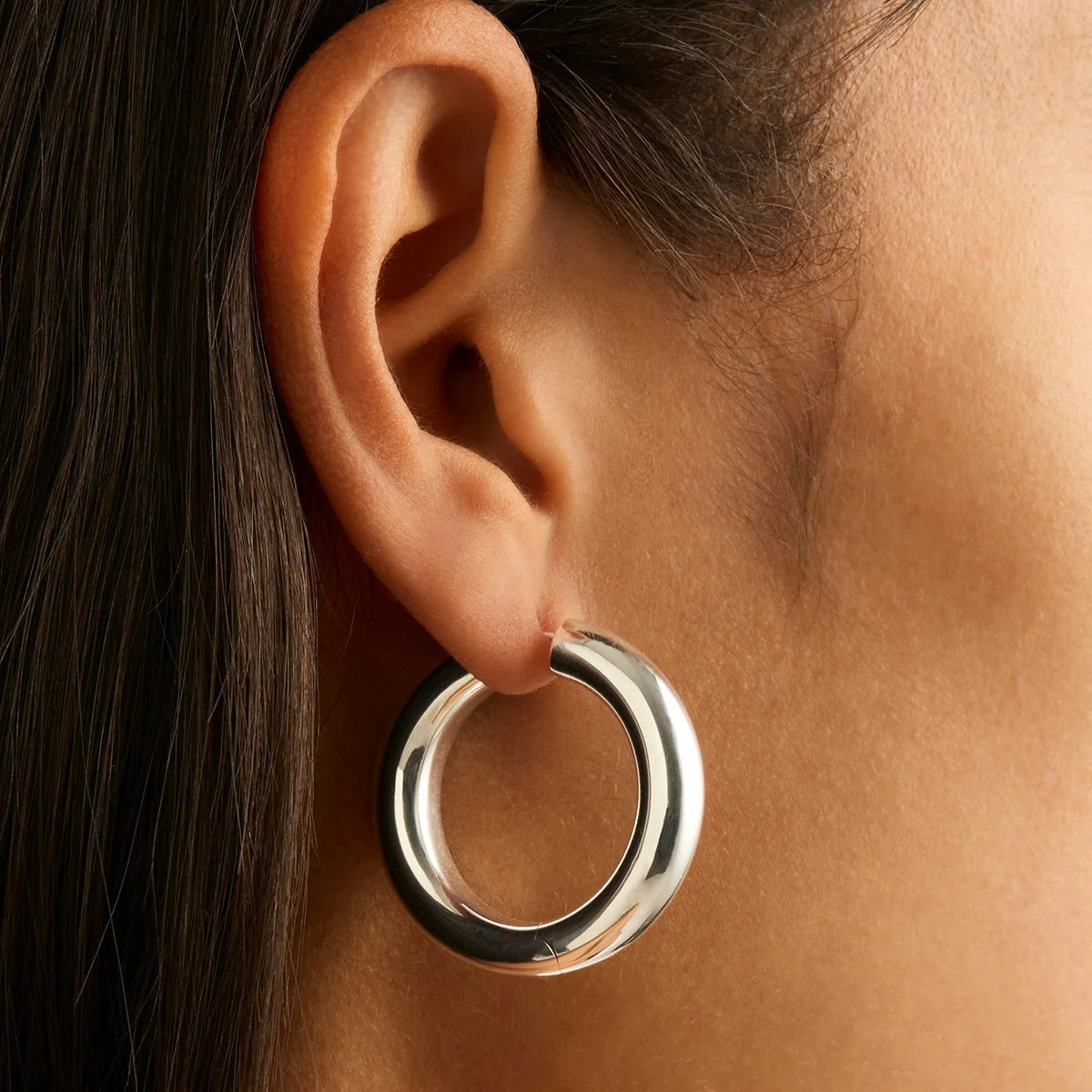 NAJO Little Mama Silver Hoop Earrings