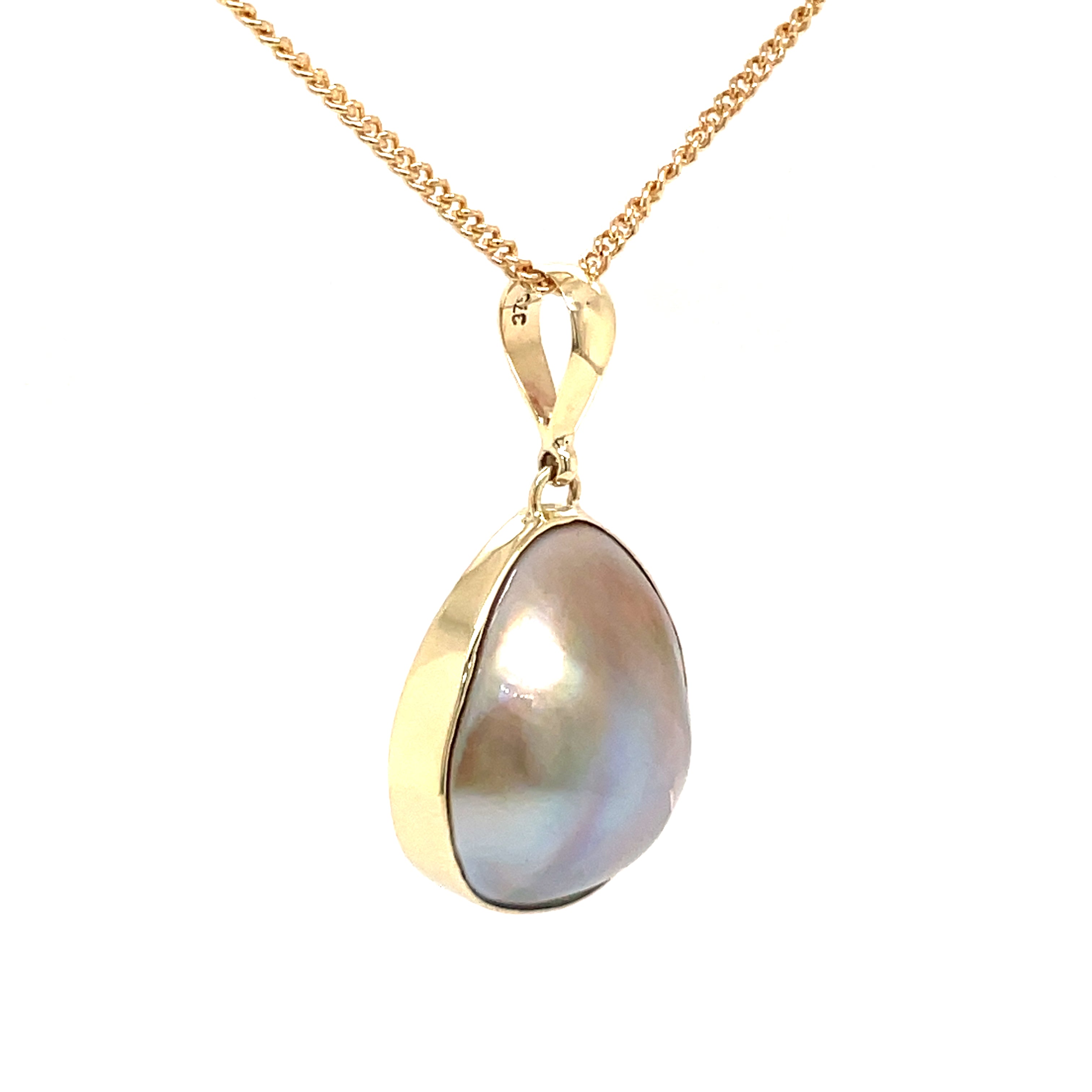 9ct yellow gold Blister Pearl Pendant