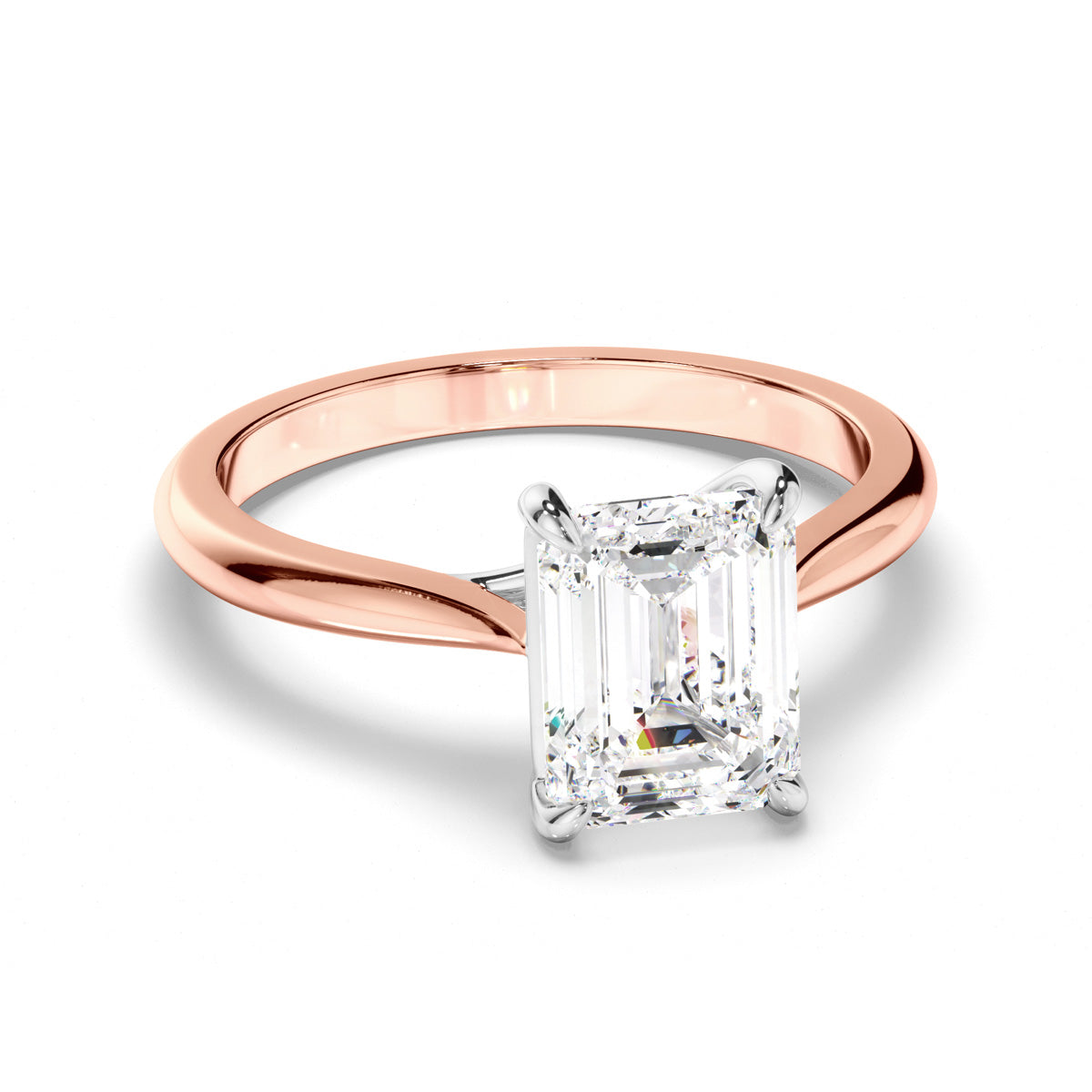 Emerald Cut Diamond Solitaire Engagement Ring