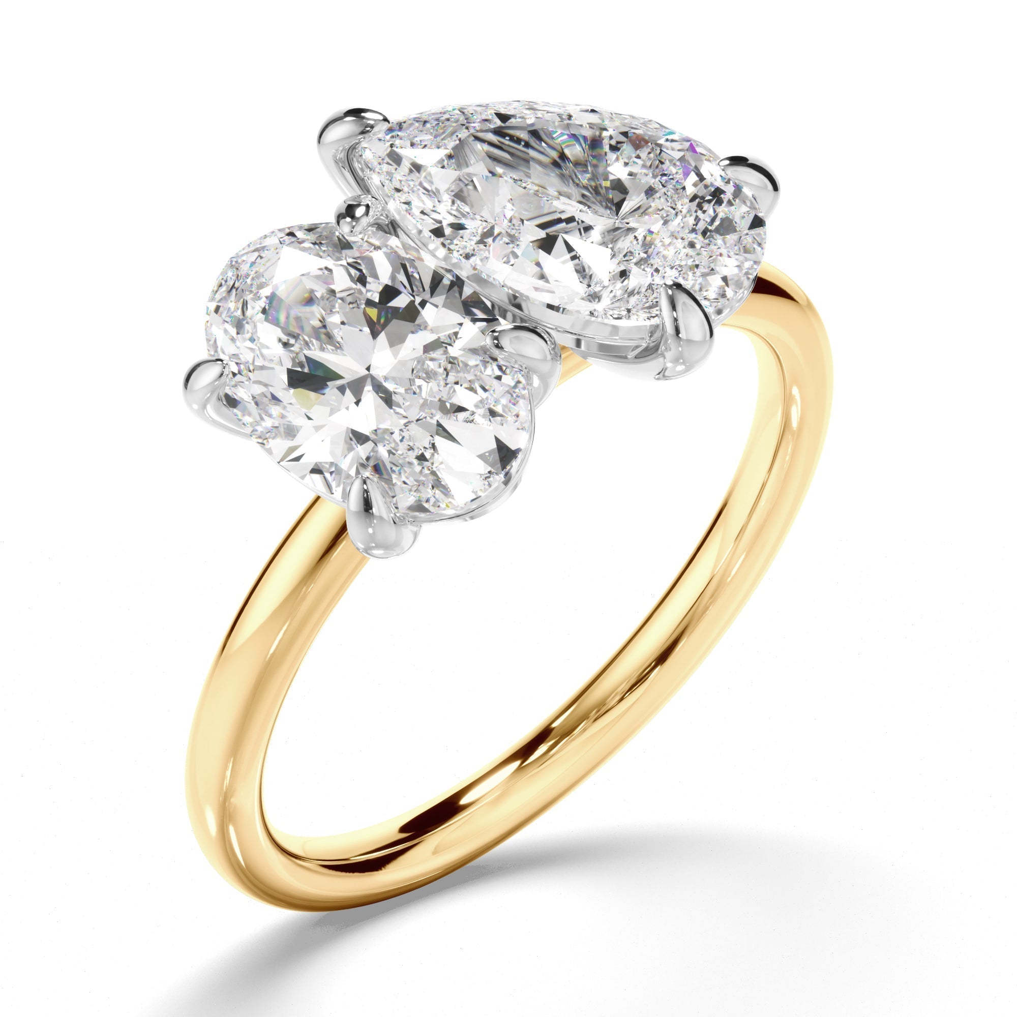 Oval & Pear Cut Diamond Toi et Moi Engagement Ring