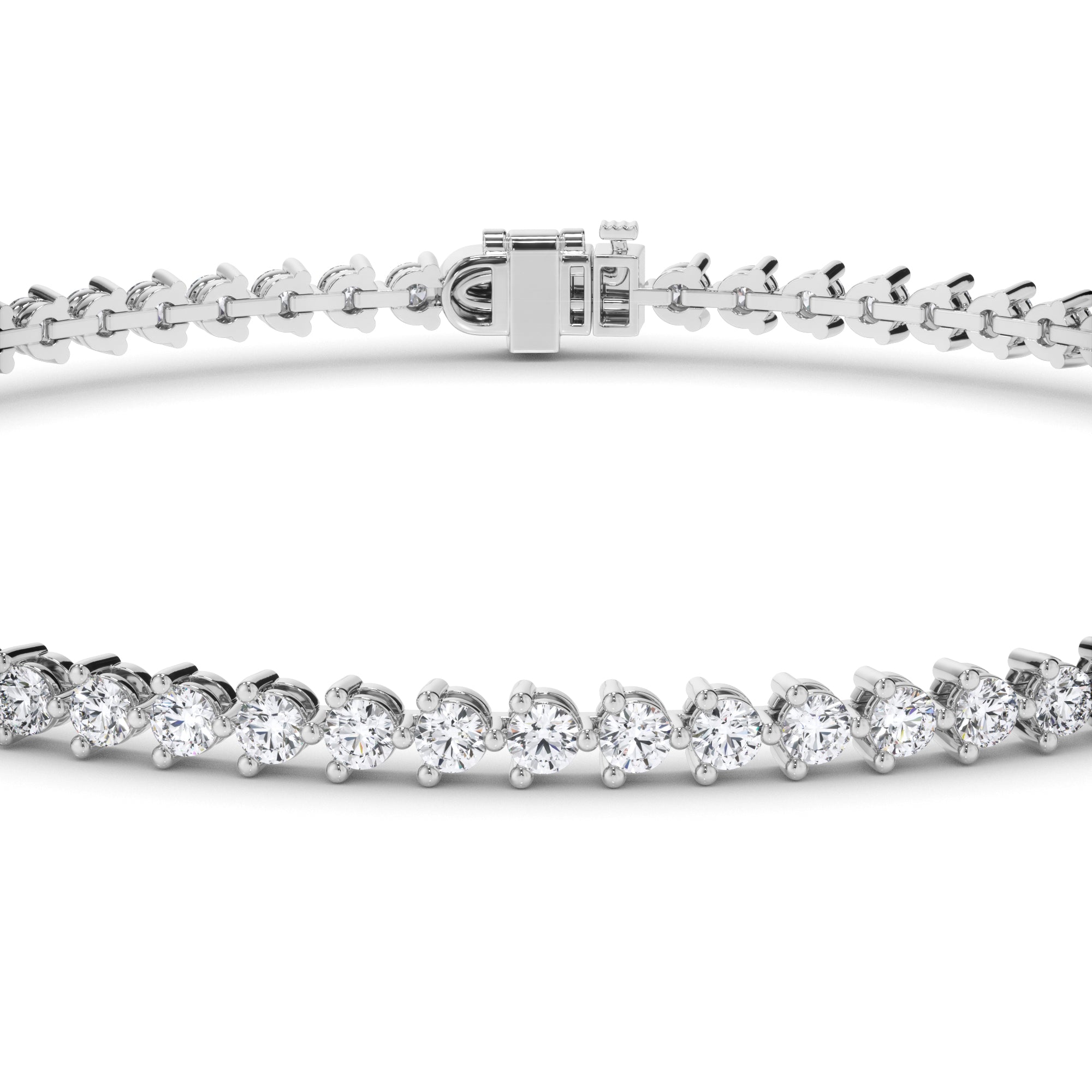 Round Brilliant Cut Natural Mined Diamond Tennis Bracelet
