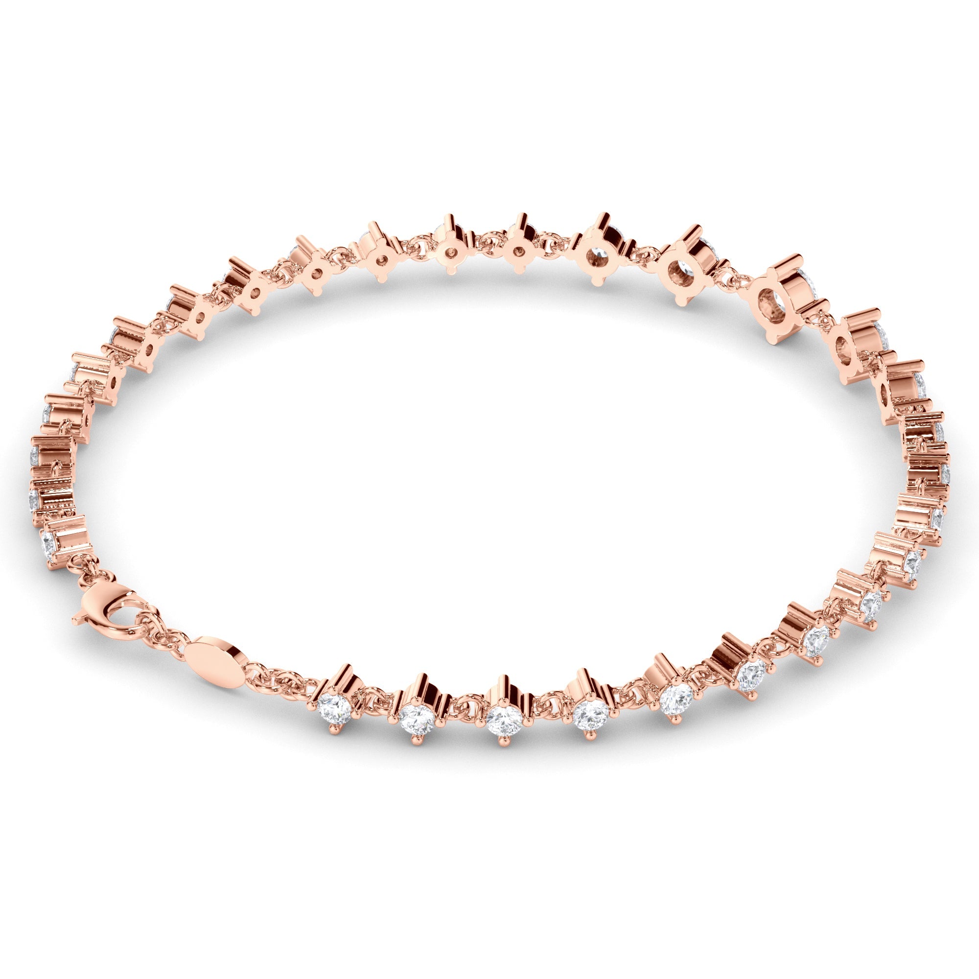 Round Brilliant Cut Laboratory Grown Diamond Tennis Bracelet