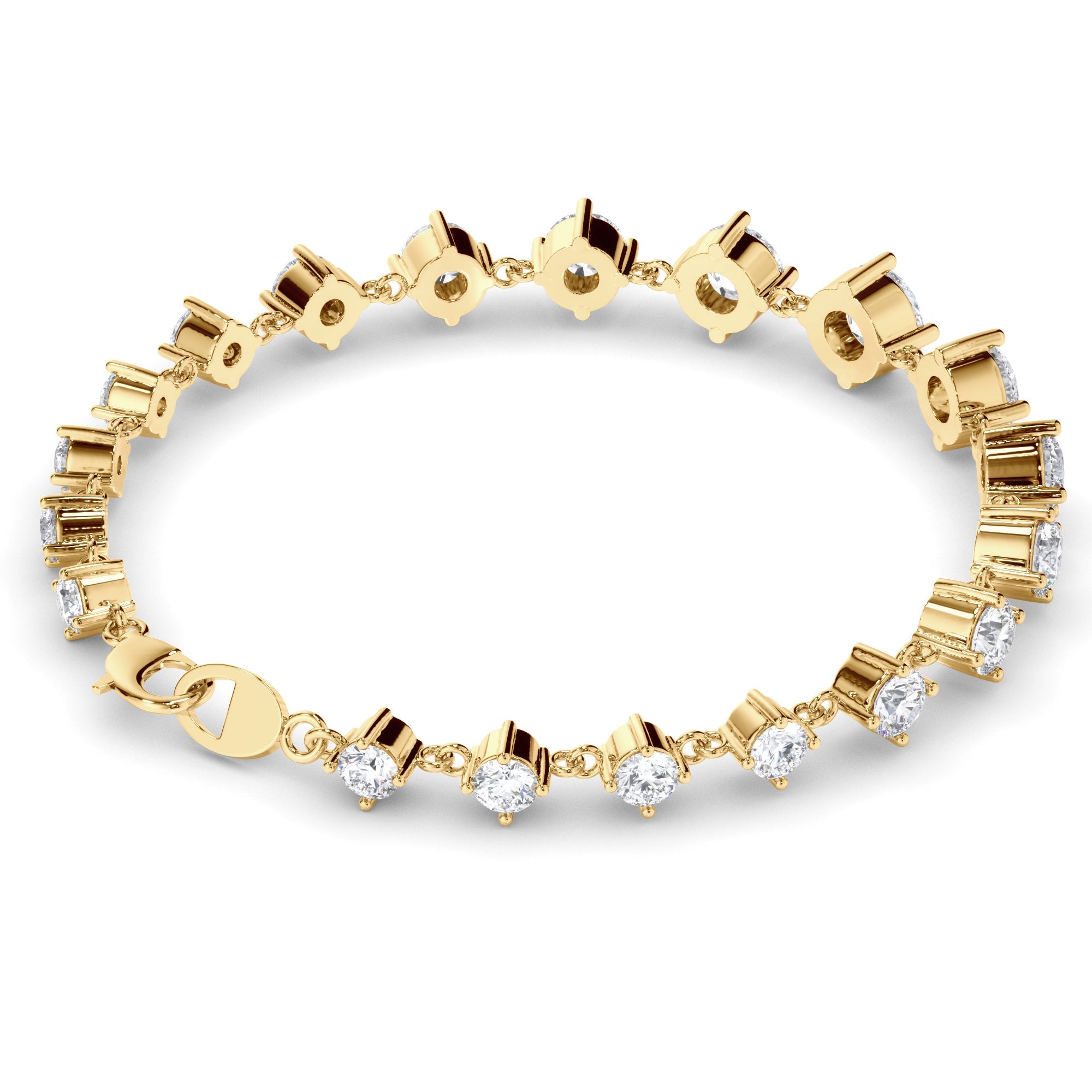 Round Brilliant Cut Natural Mined Diamond Tennis Bracelet