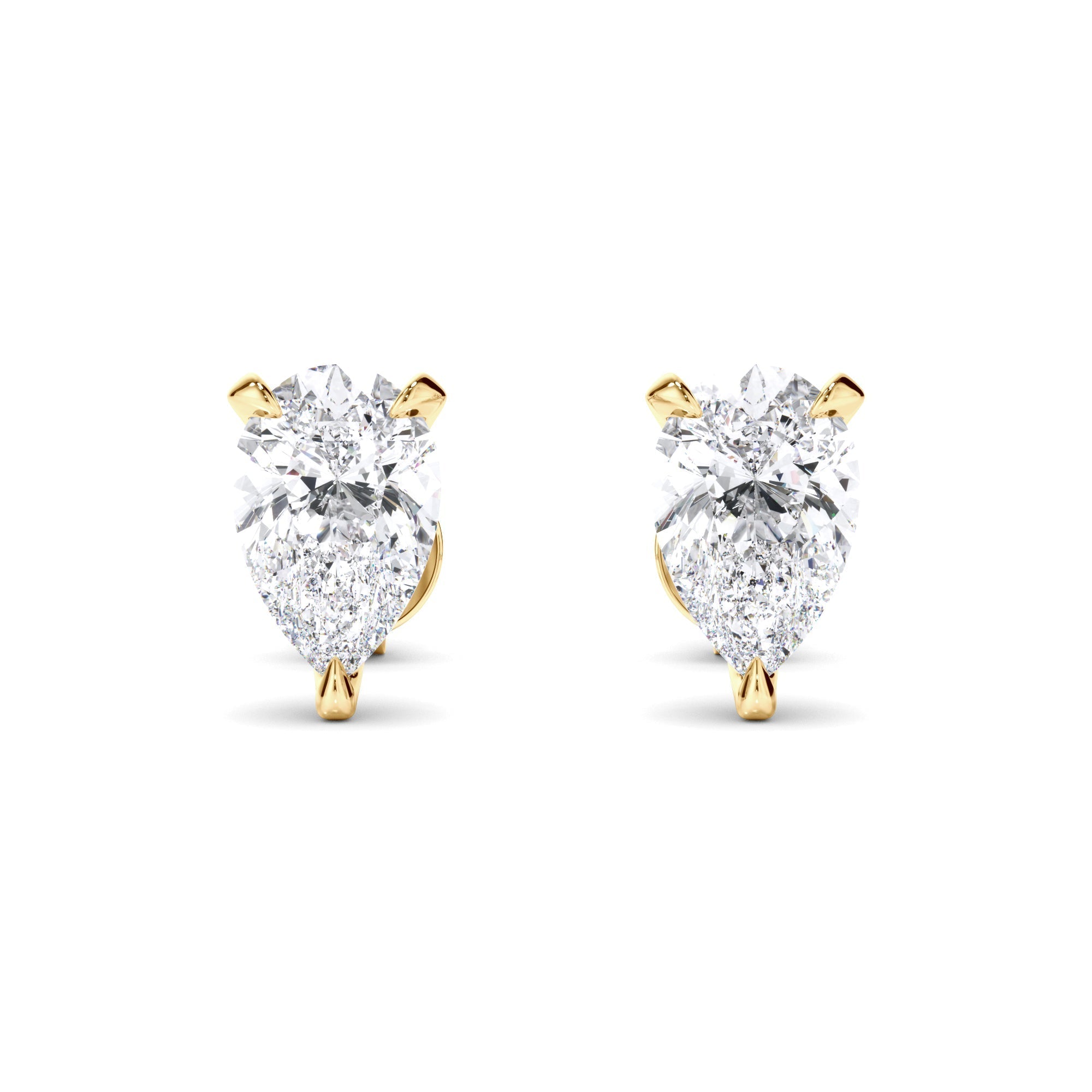 Pear Cut Diamond Stud Earrings