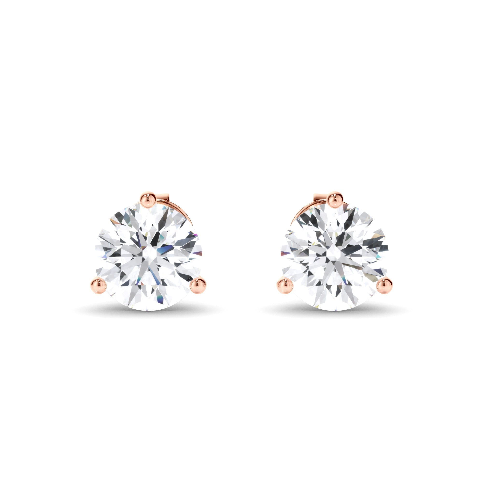 Round Brilliant Cut Diamond Stud Earrings