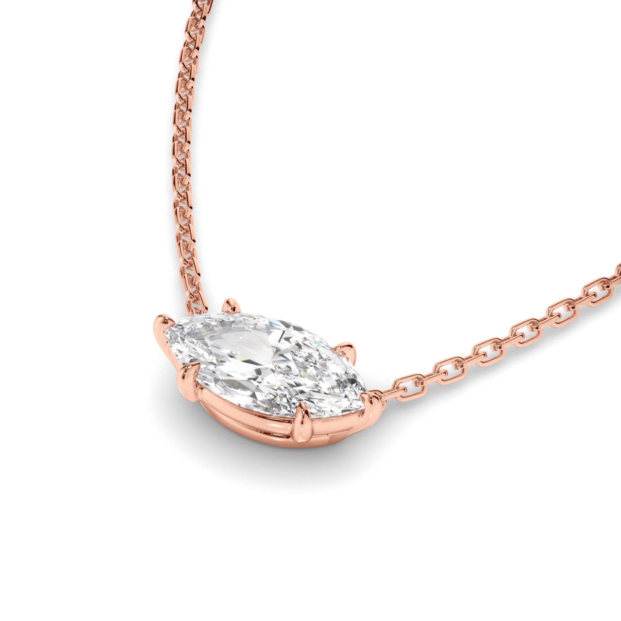 East West Marquise Cut Diamond Necklet