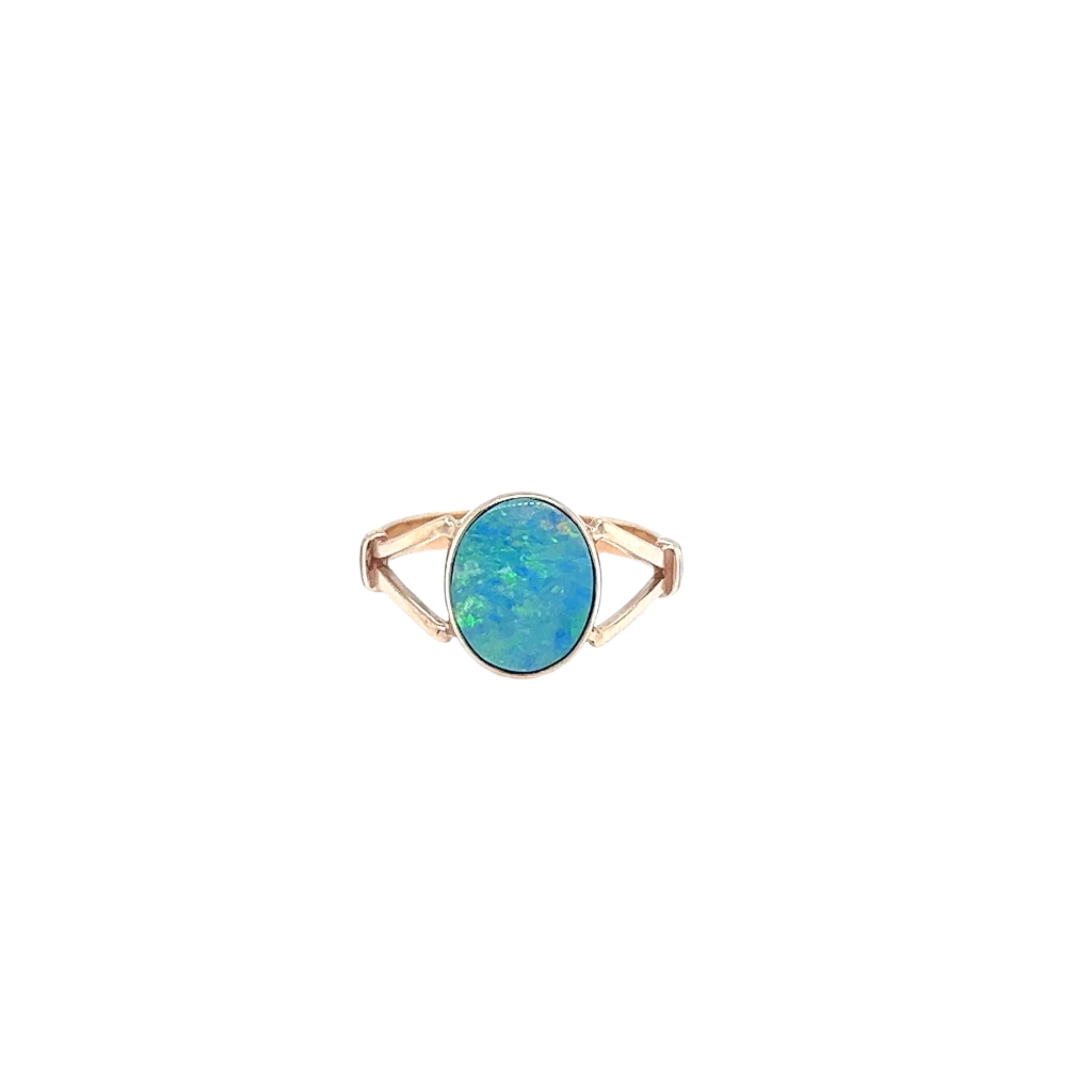 9ct Rose Gold Doublet Opal Ring