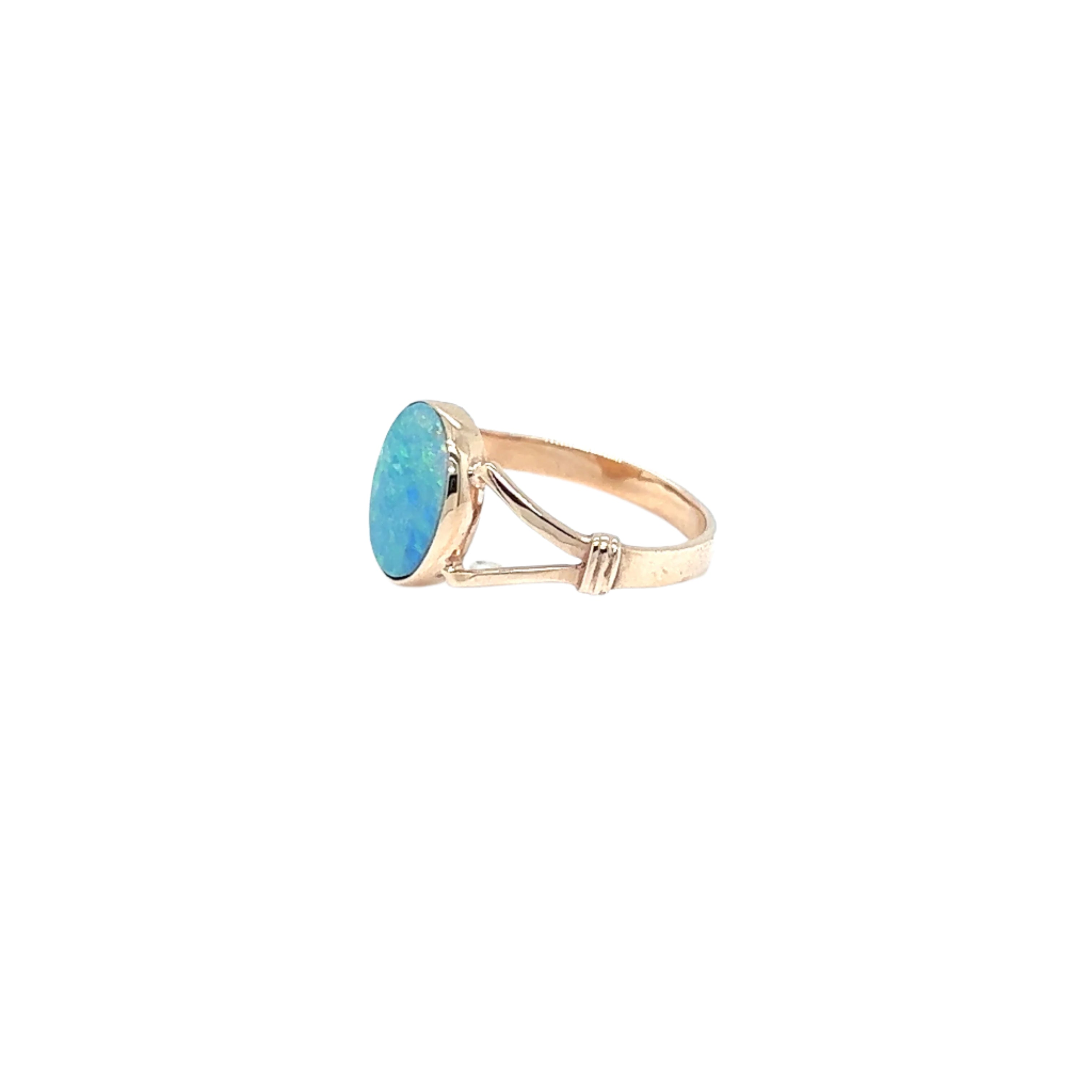 9ct Rose Gold Doublet Opal Ring