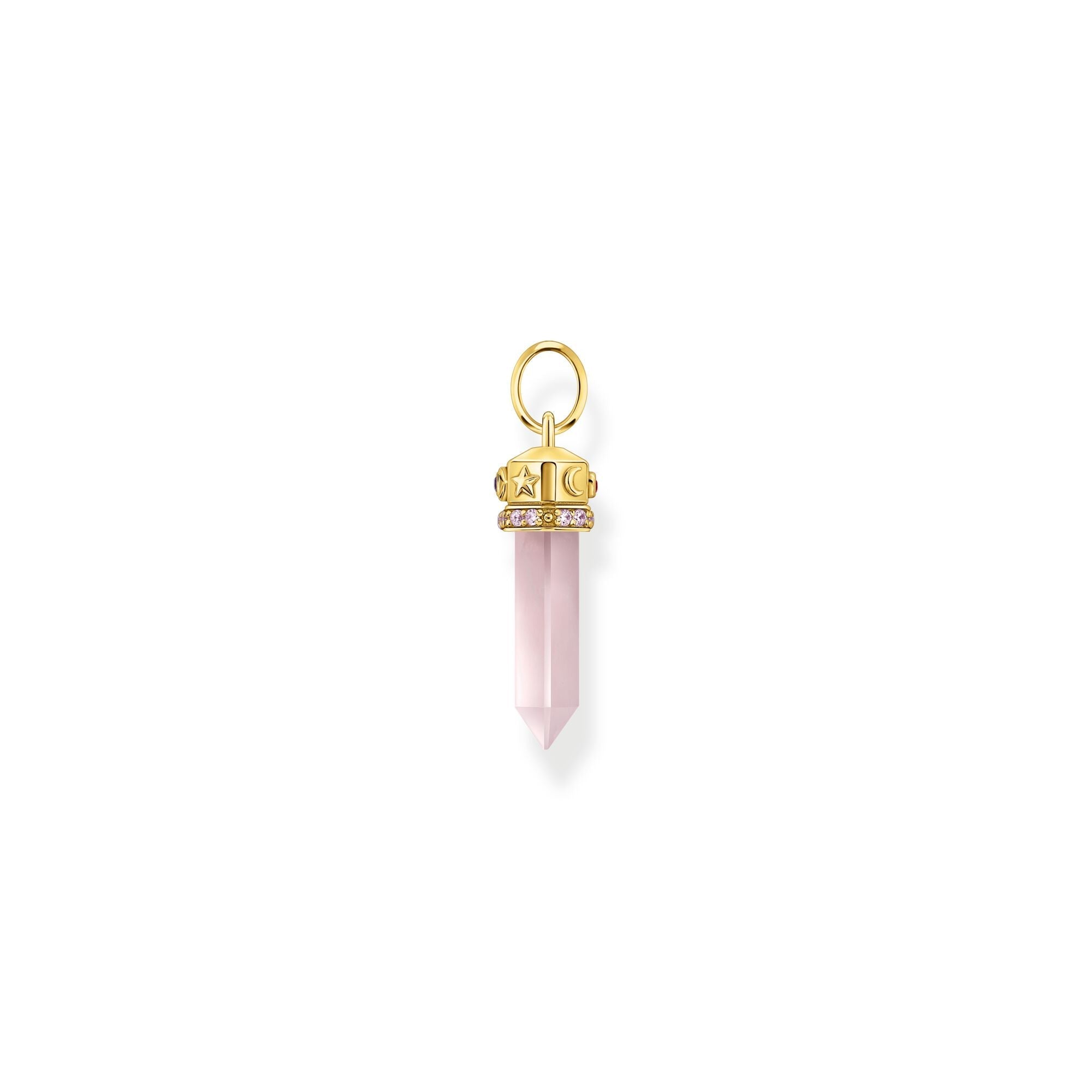 THOMAS SABO Rose Quartz Crystal Pendant Gold