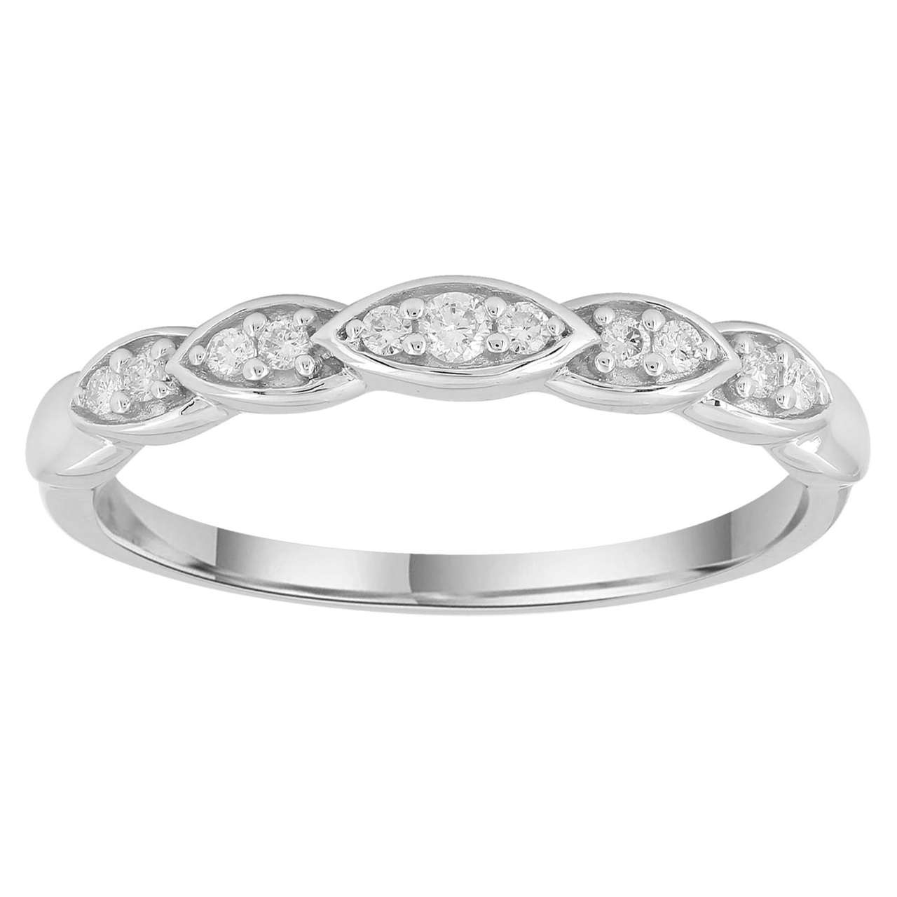 9ct White Gold 0.10ct Natural Diamond Ring