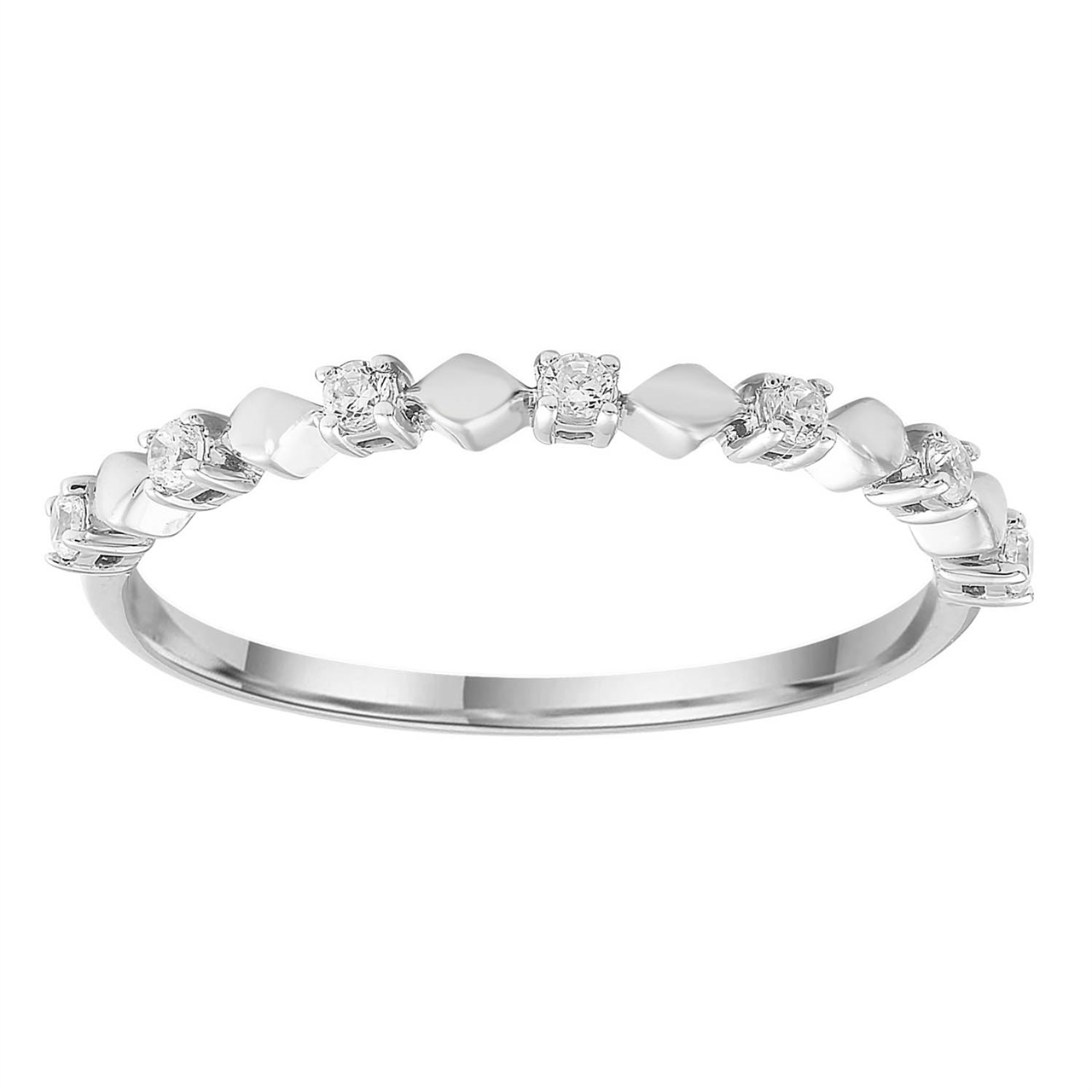 9ct White Gold Natural Diamond Ring
