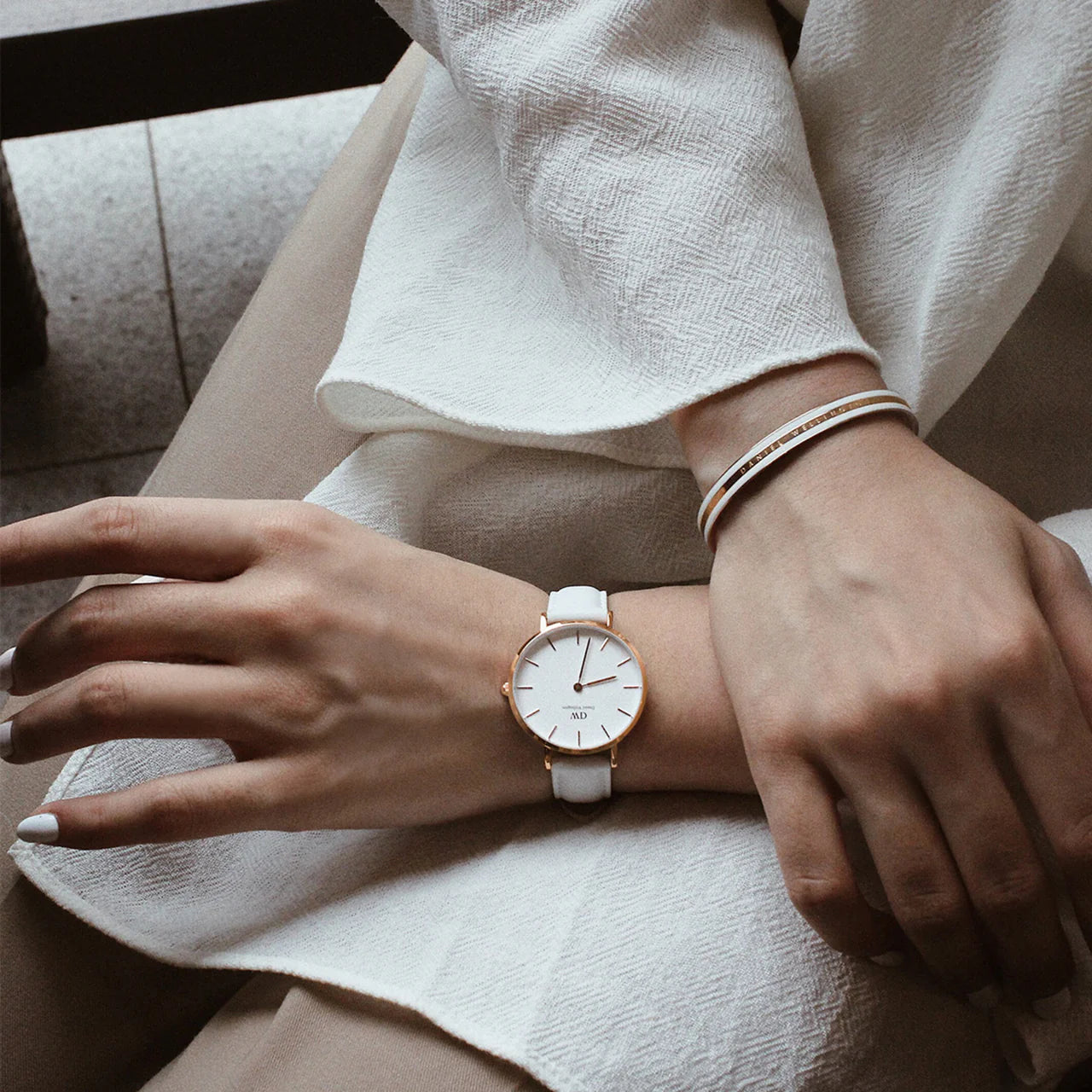 Daniel Wellington Petite Bondi Eggshell White Rose Gold Watch