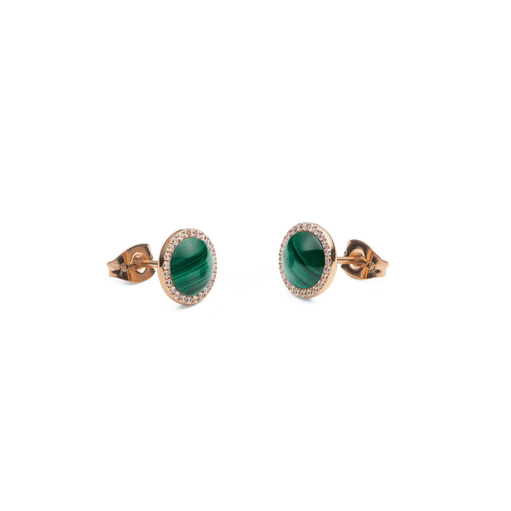 Daniel Wellington Audrey Earrings Malachite Rose Gold