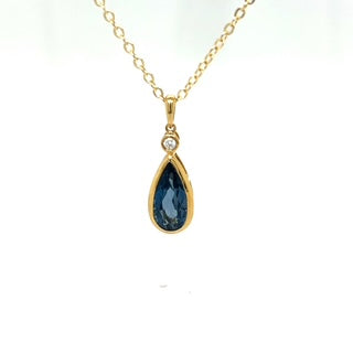 Yellow Gold Topaz and Diamond Pendant