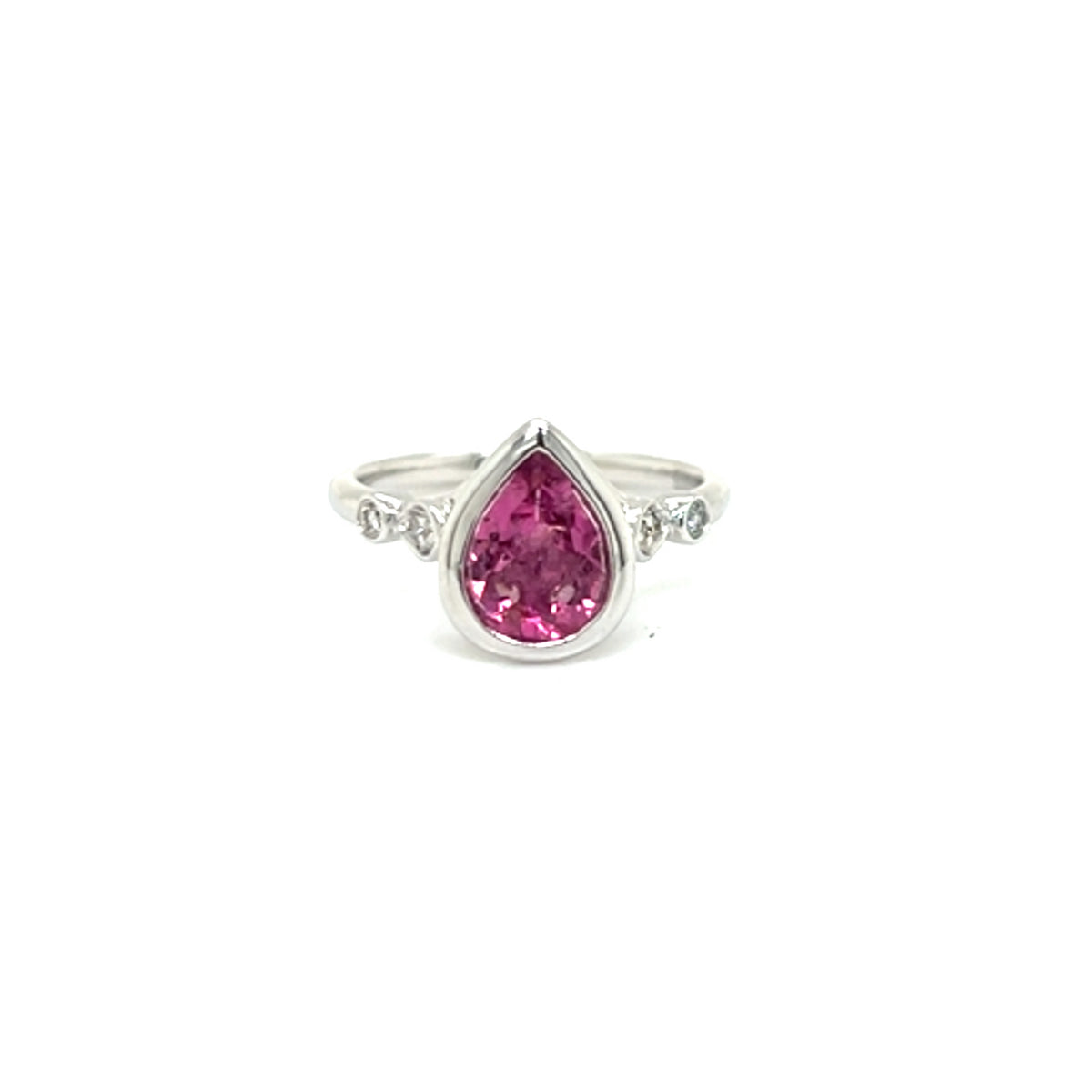 White Gold Pink Tourmaline Ring