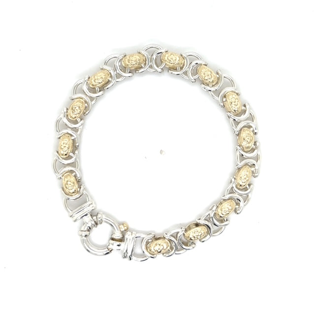 Yellow Gold and Silver Bracelet