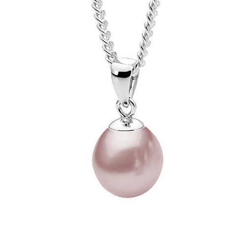 Pink Freshwater Pearl Pendant Sterling Silver