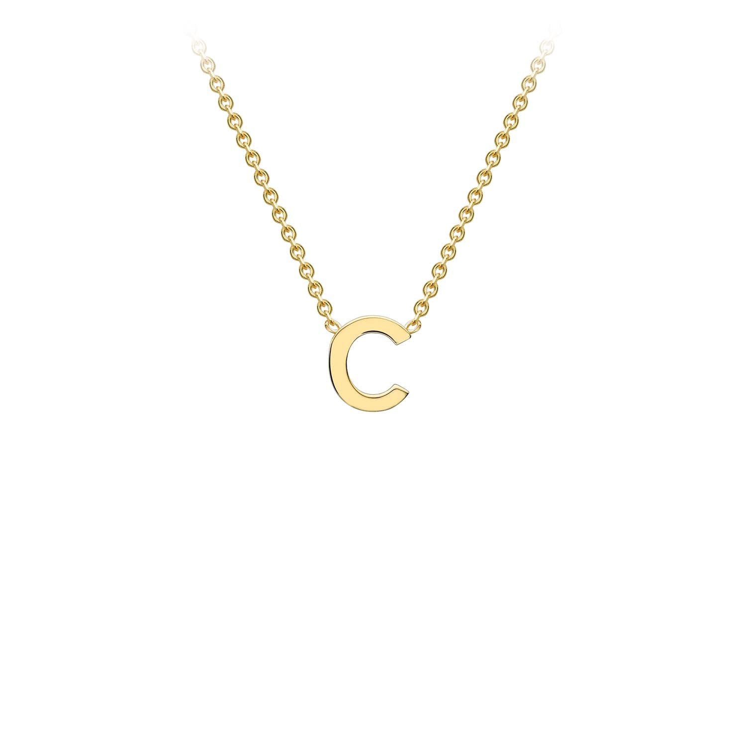9ct Yellow Gold 'C' Initial Adjustable Letter Necklace 38/43cm