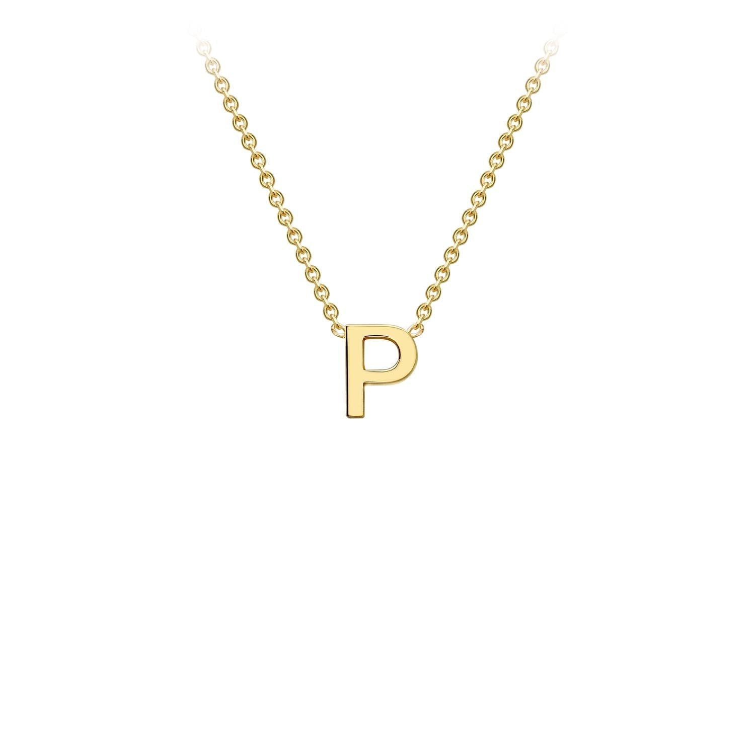 9ct Yellow Gold 'P' Initial Adjustable Letter Necklace 38/43cm