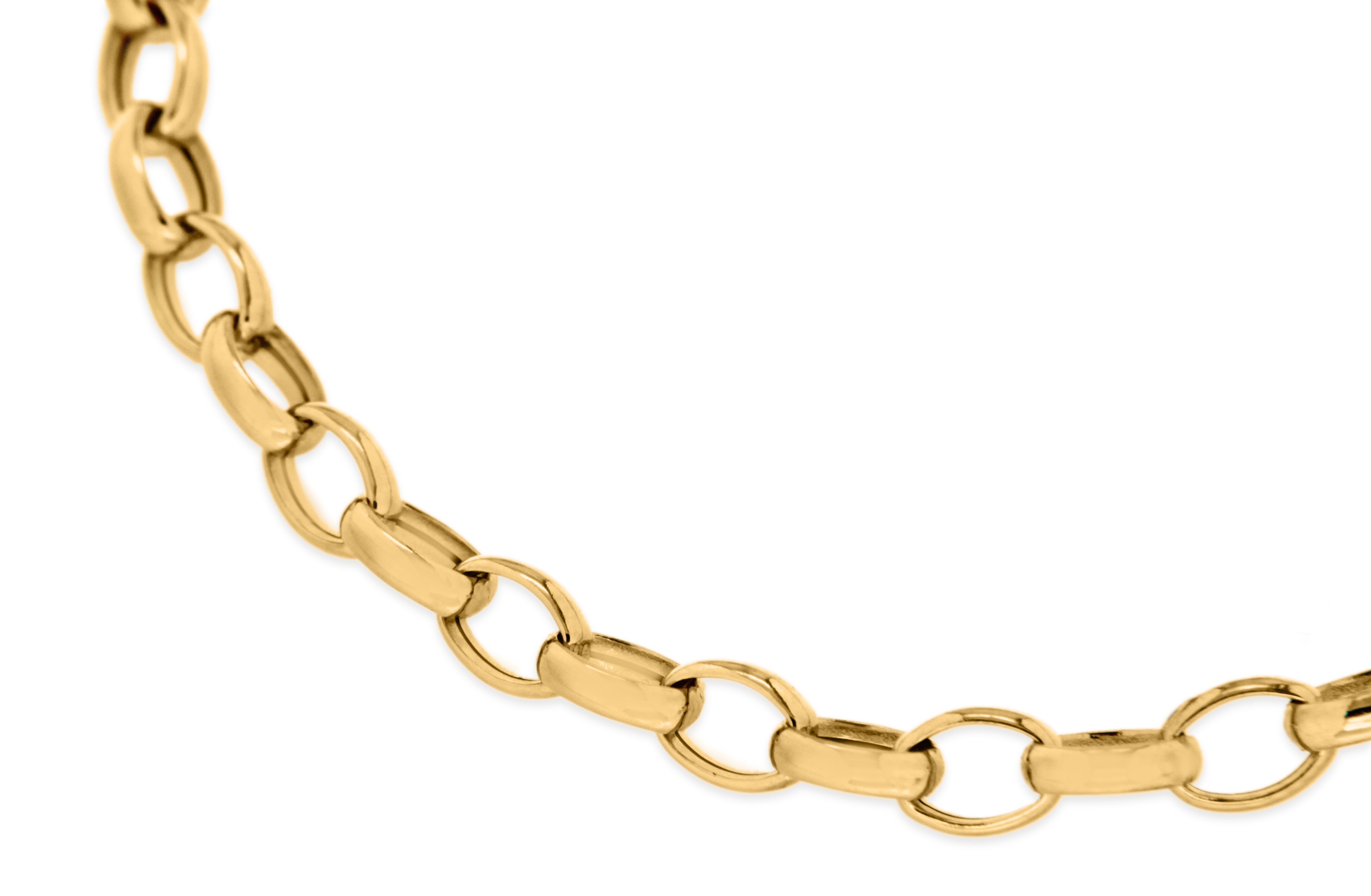 9ct Yellow Gold Oval Belcher Bracelet 19cm