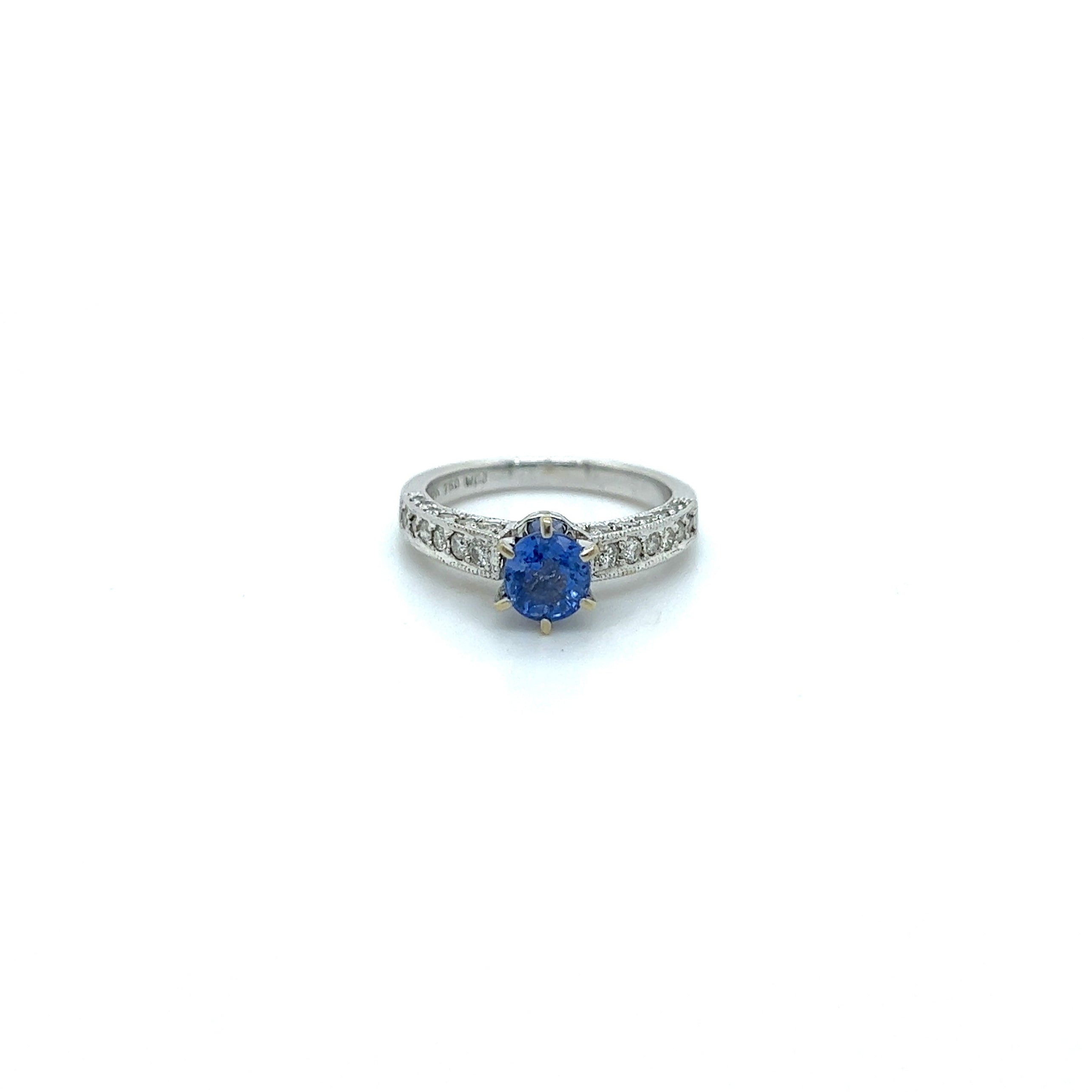 18ct White Gold Sapphire and Diamond Ring