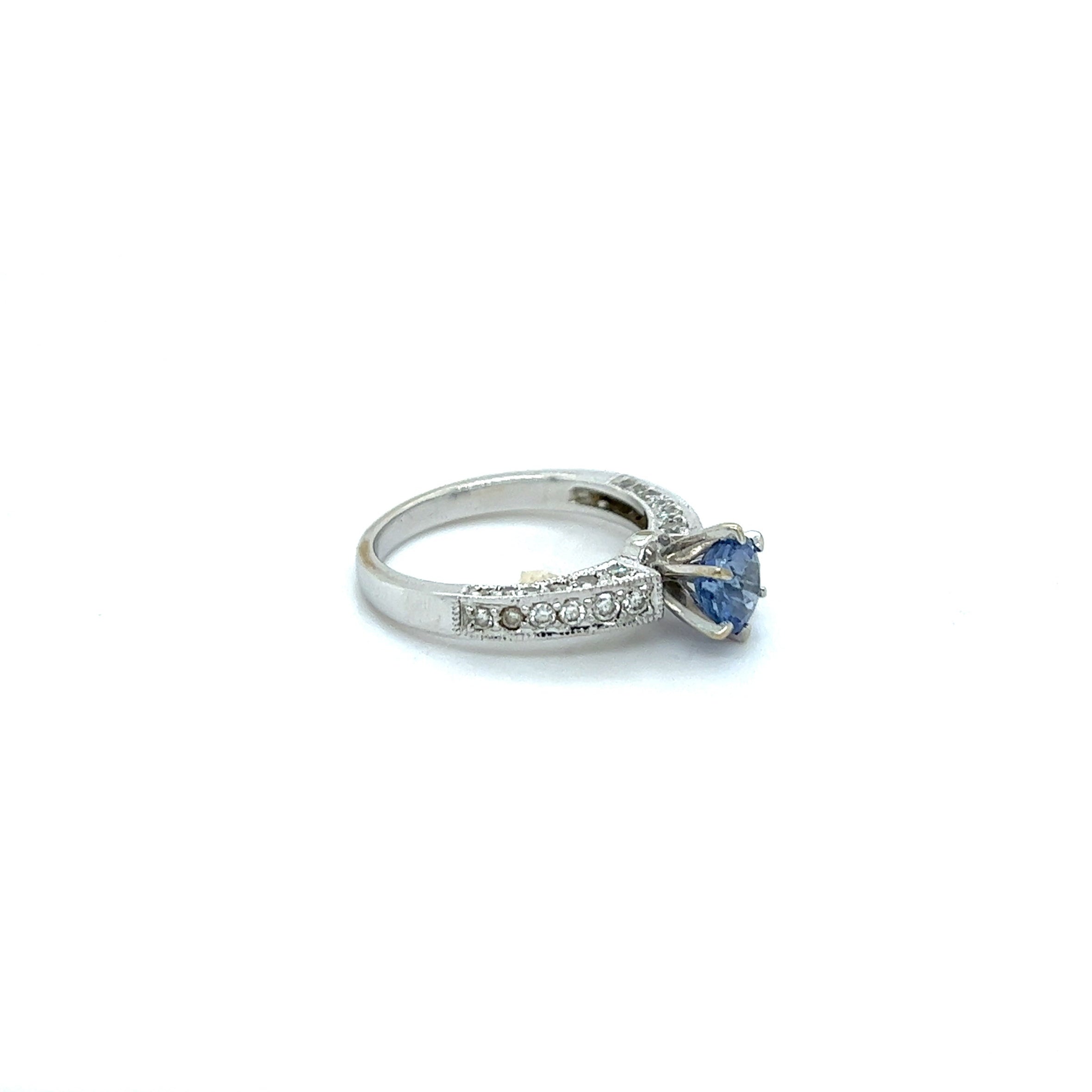 18ct White Gold Sapphire and Diamond Ring