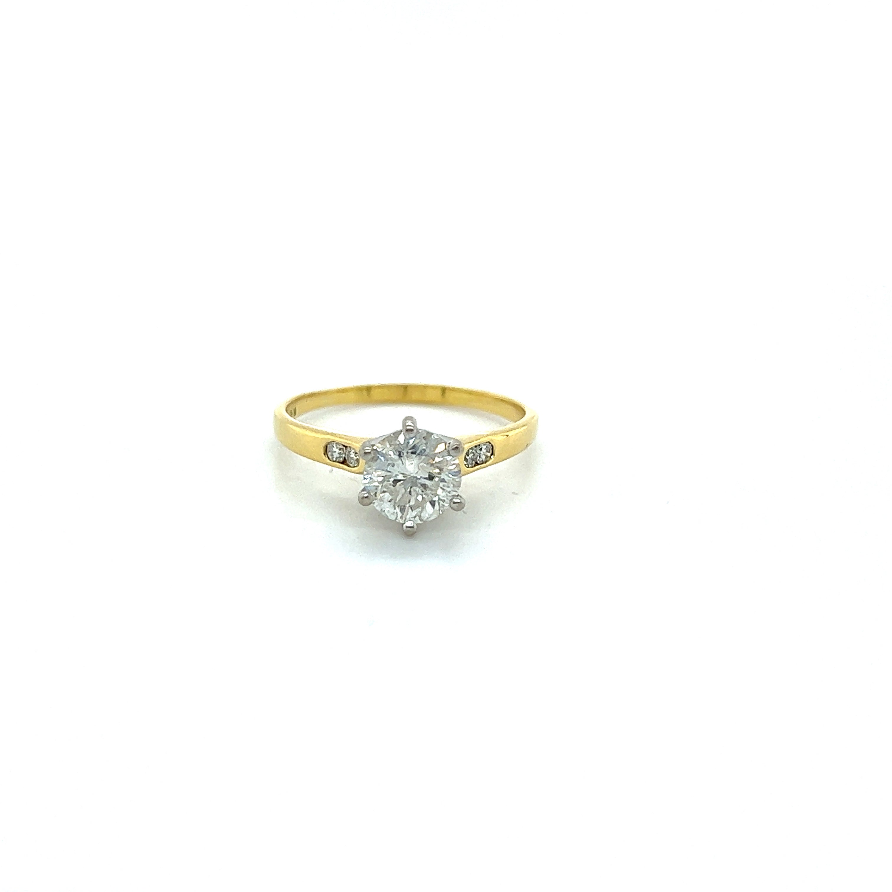 18ct yellow and white gold diamond ring.