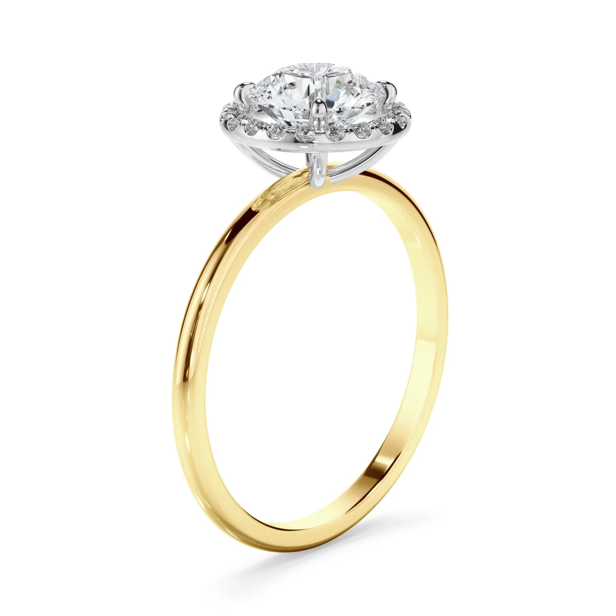 Round Brilliant Cut Diamond Halo Engagement Ring
