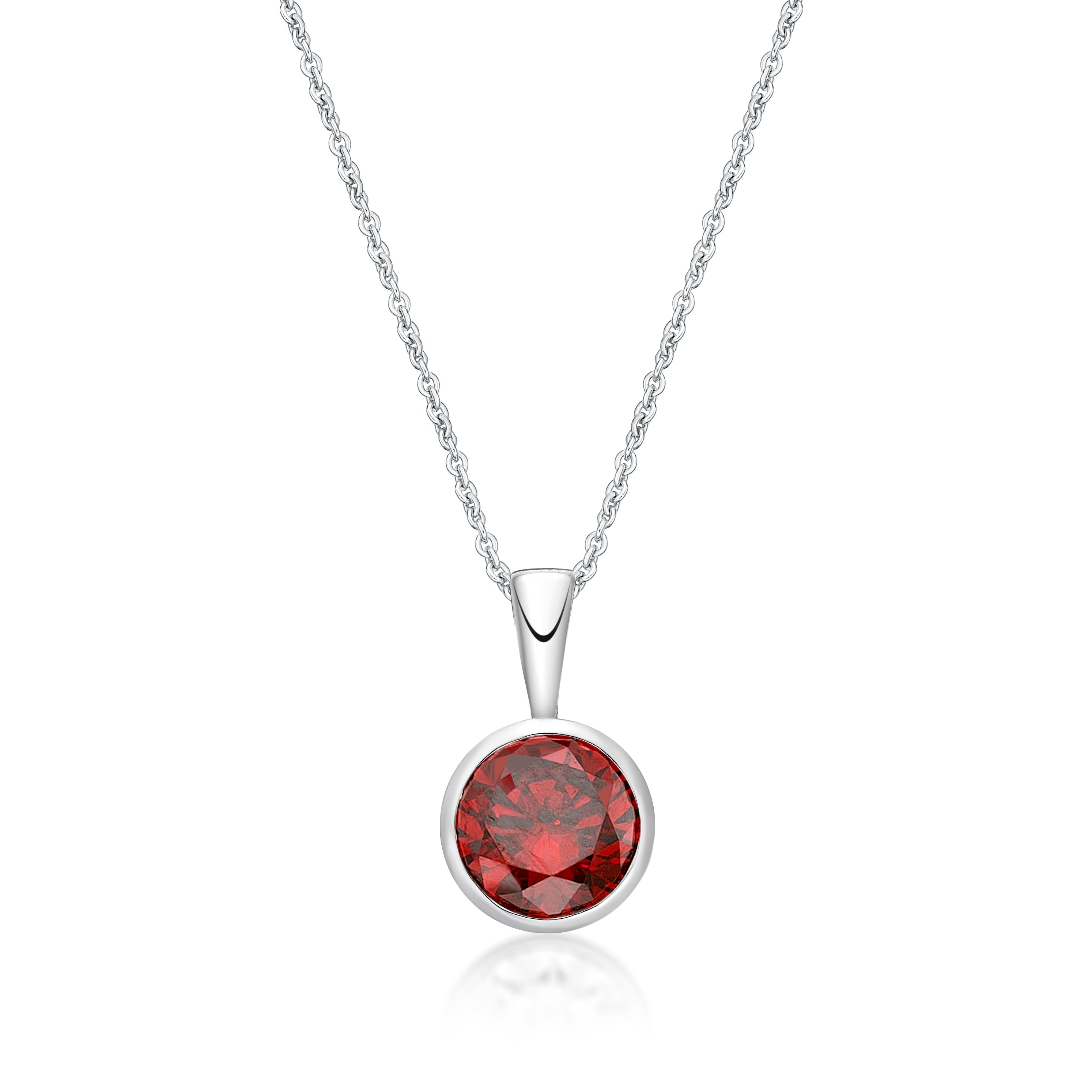 Sterling Silver January Birthstone Pendant and Chain