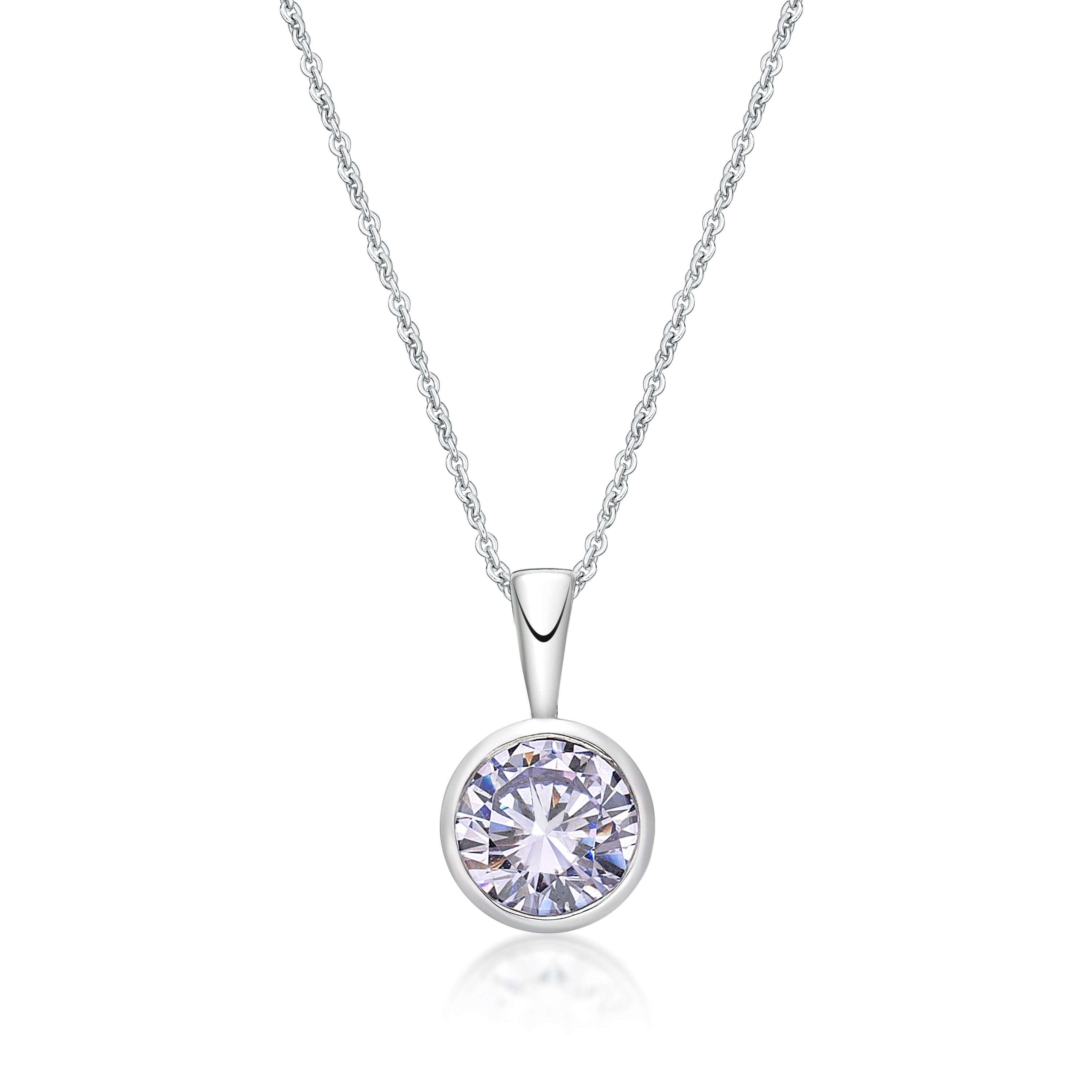 Sterling Silver April Birthstone Pendant and Chain