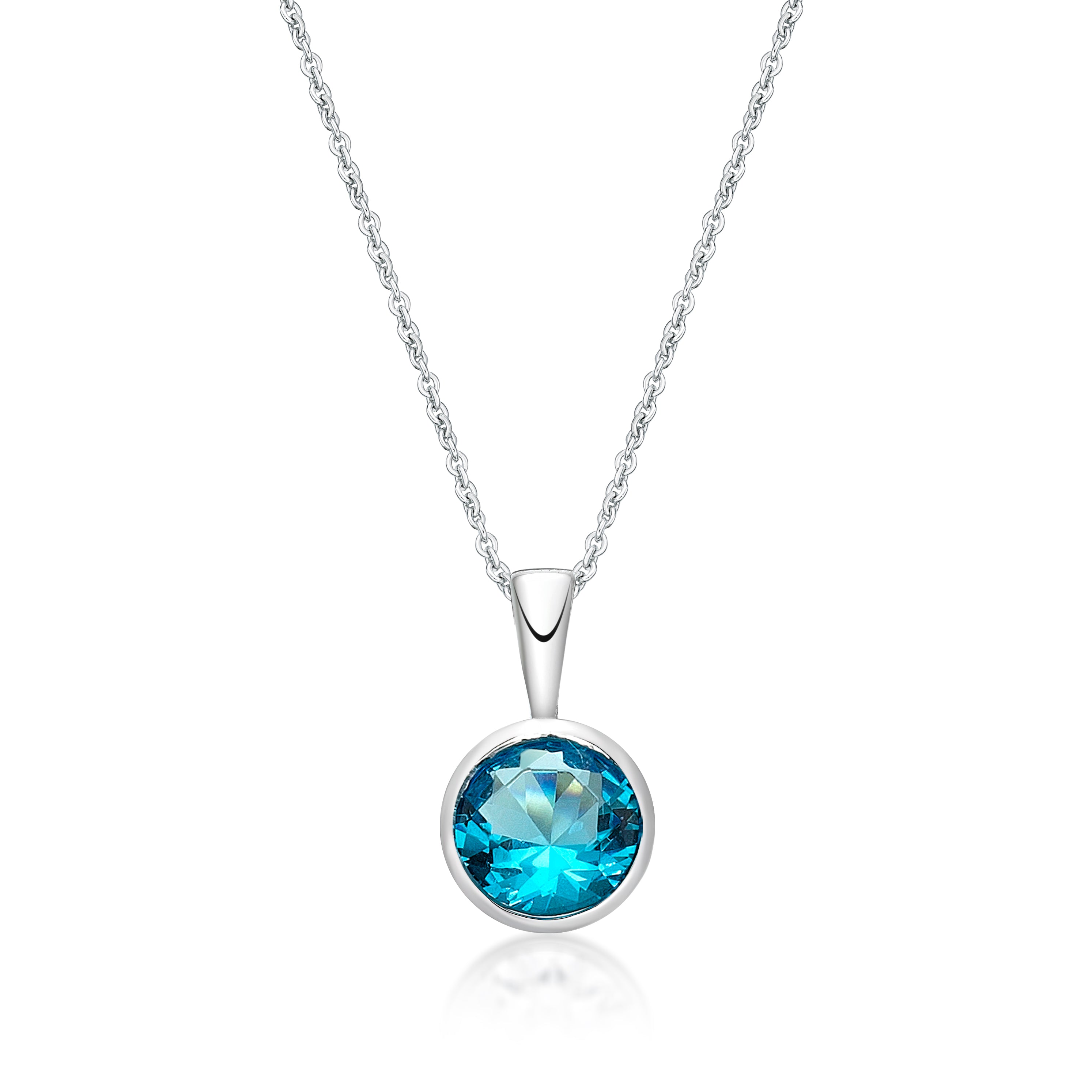 Sterling Silver December Birthstone Pendant and Chain