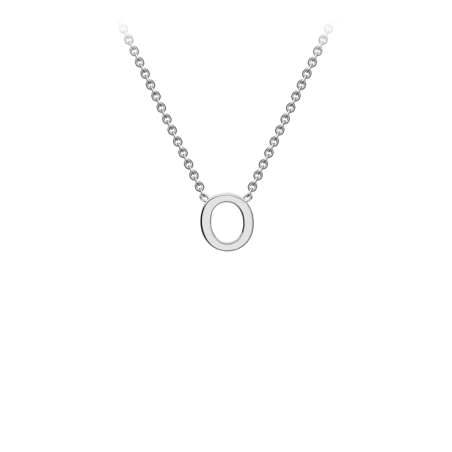 9ct White Gold 'O' Initial Adjustable Letter Necklace 38/43cm