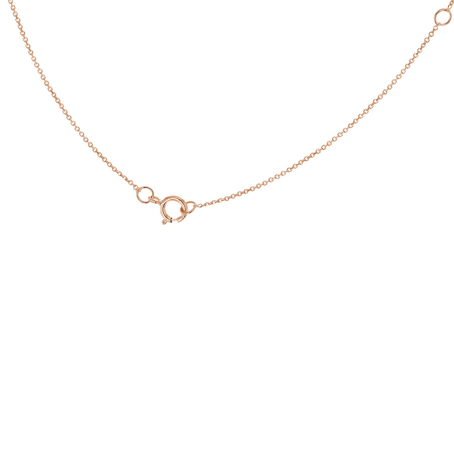9ct Rose Gold 'D' Initial Adjustable Letter Necklace 38/43cm