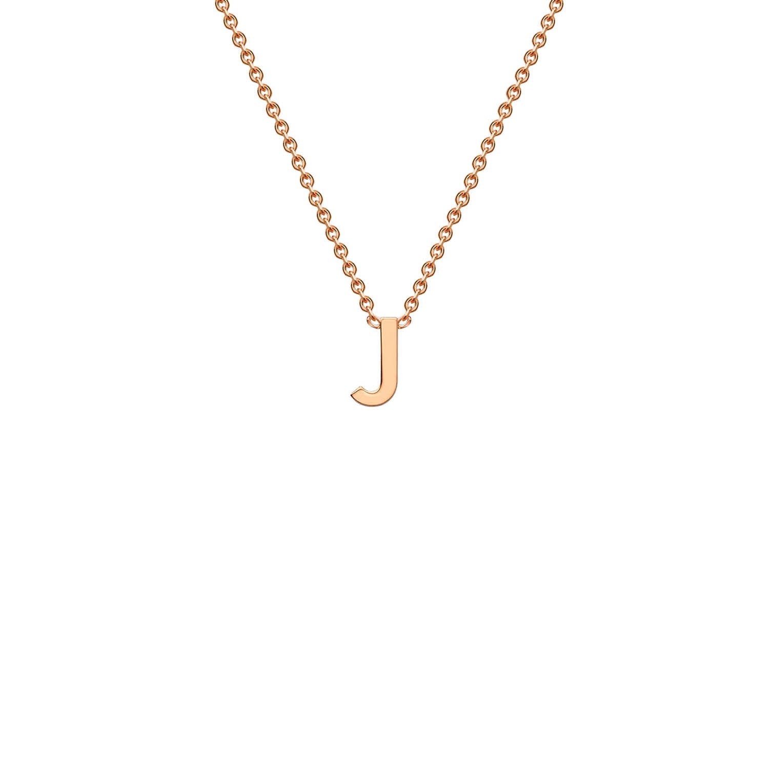 9ct Rose Gold 'J' Initial Adjustable Letter Necklace 38/43cm