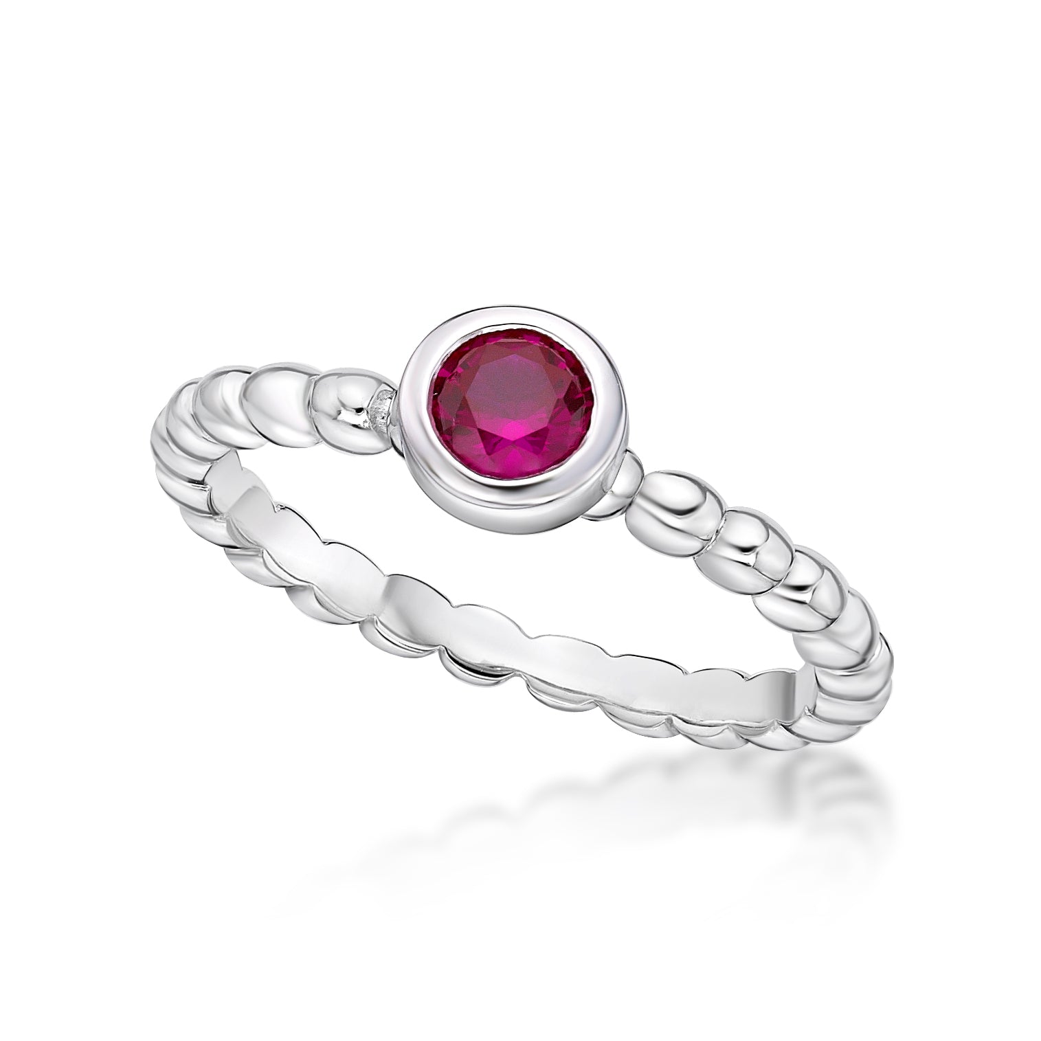 Sterling Silver July Birthstone Ring