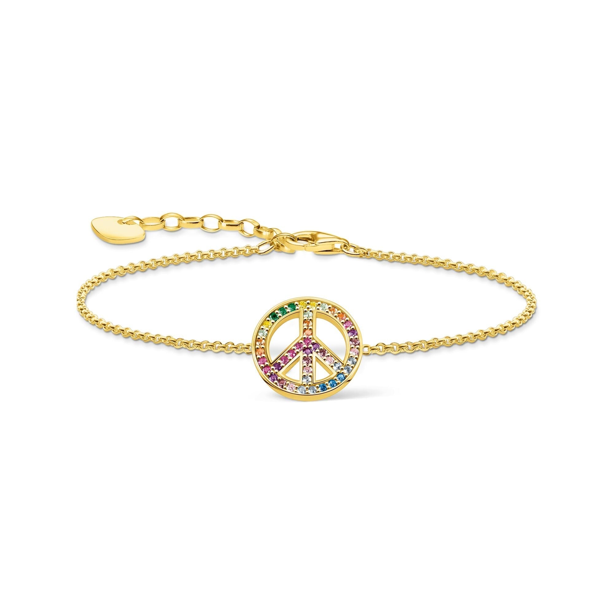 THOMAS SABO Gold Plated Bracelet with Peace Sign