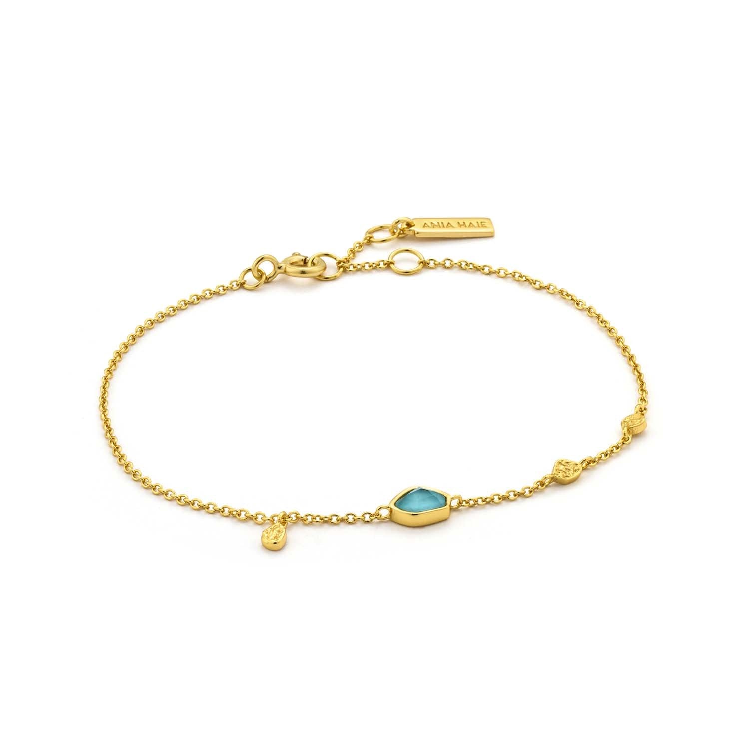 Ania Haie Turquoise Discs Bracelet - Gold