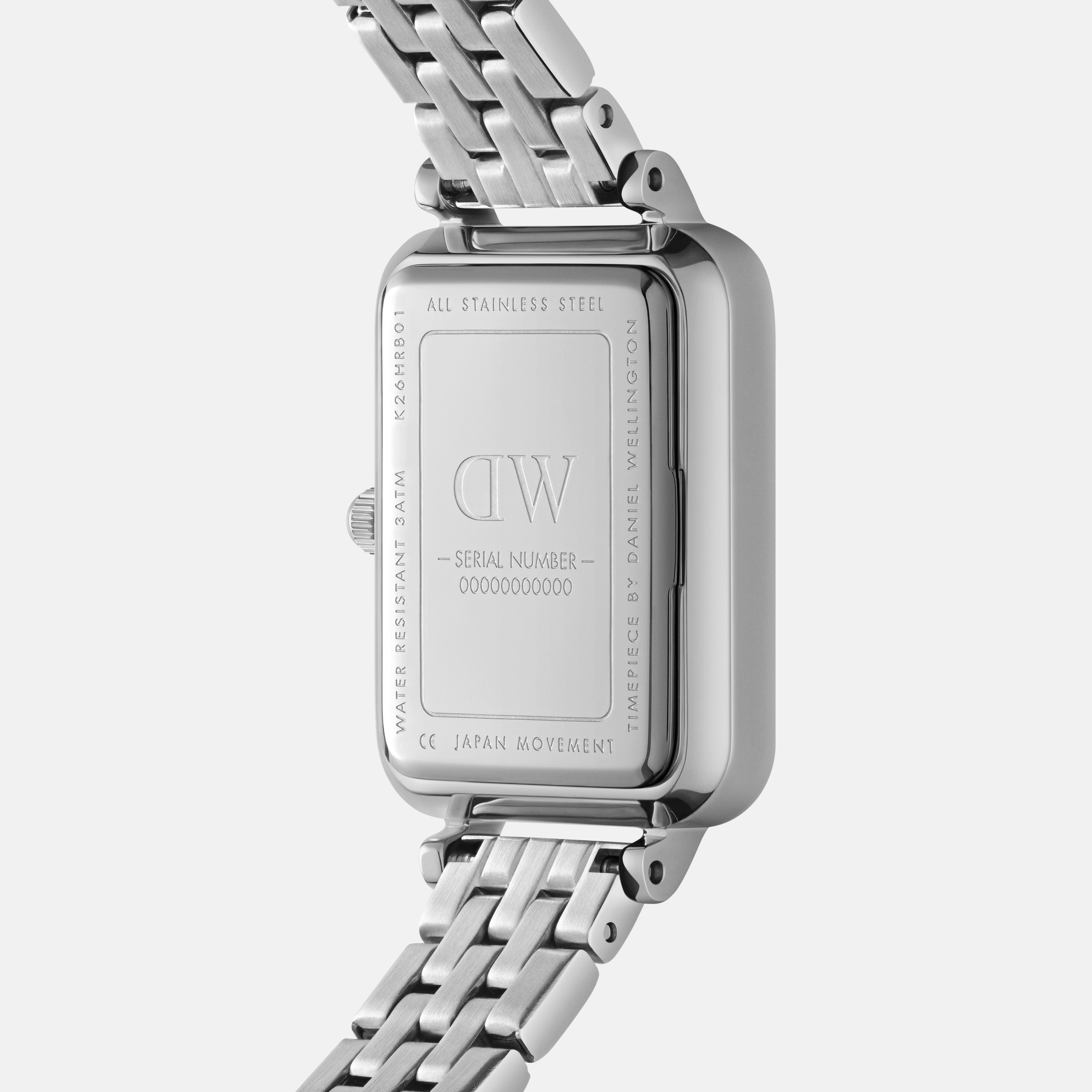 Daniel Wellington Quadro Roman Numerals 20x26 5-Link Silver White Watch