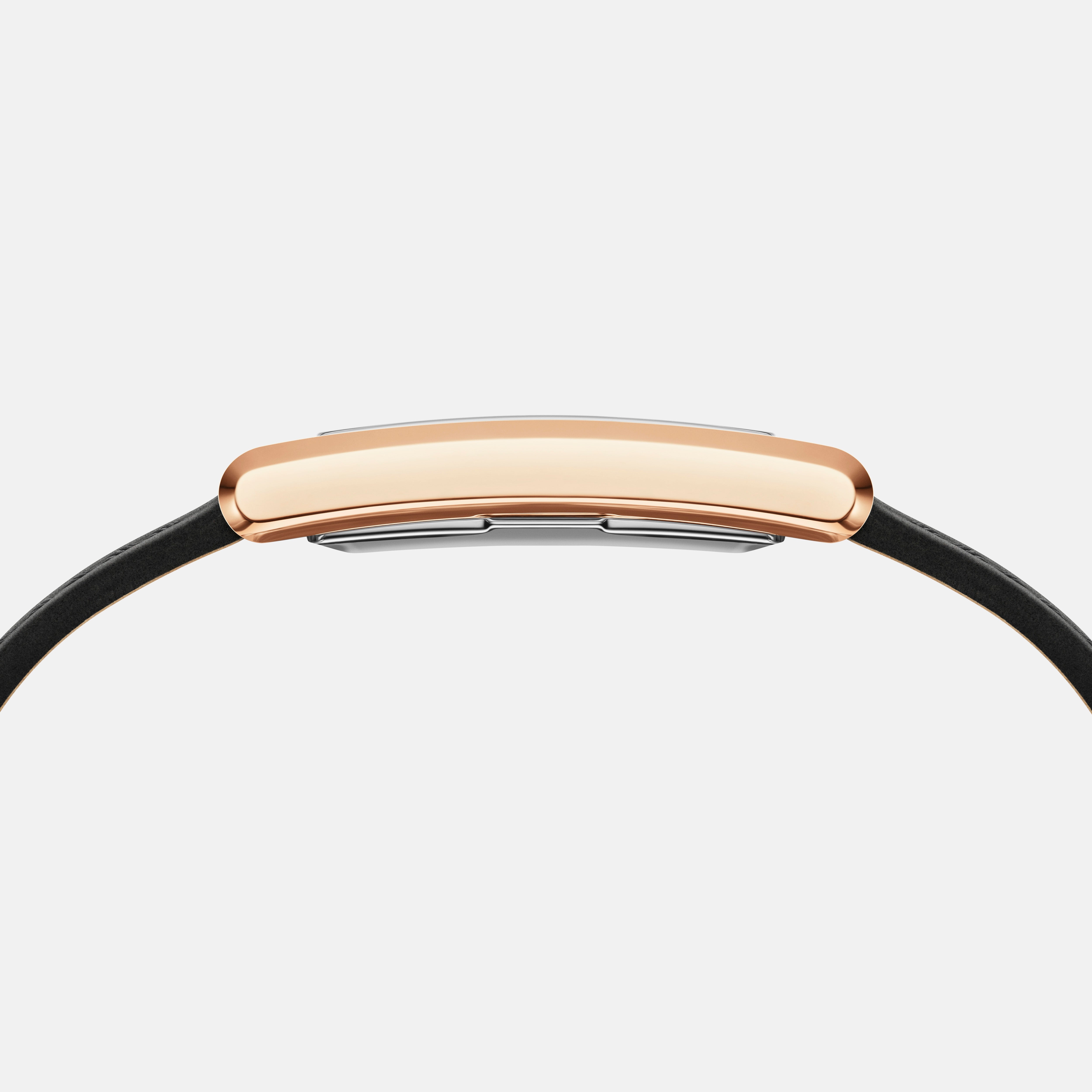 Daniel Wellington Bound 35x24 Black Croc Leather Rose Gold White Watch