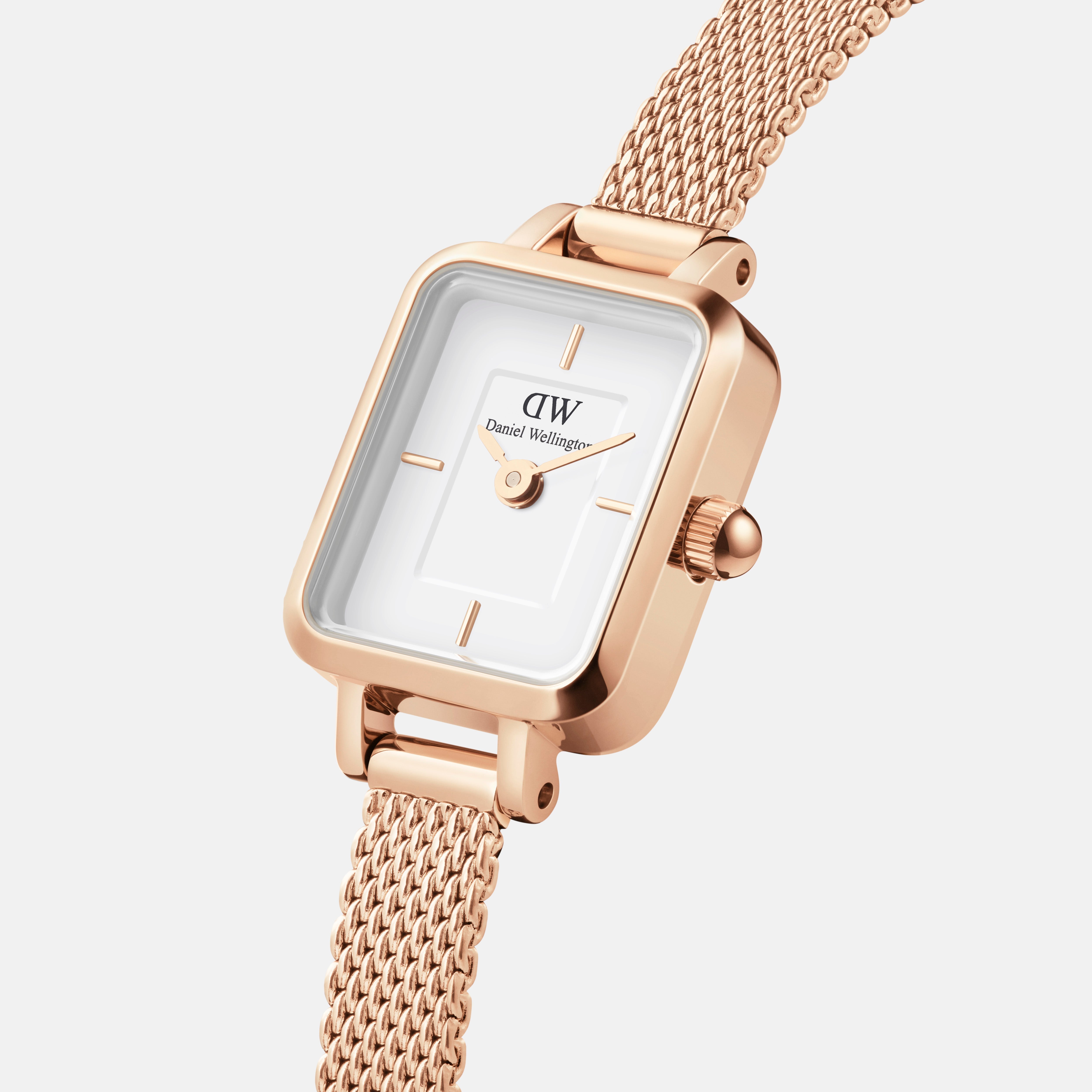 Daniel Wellington Quadro Mini 15x18 Melrose Rose Gold White Watch