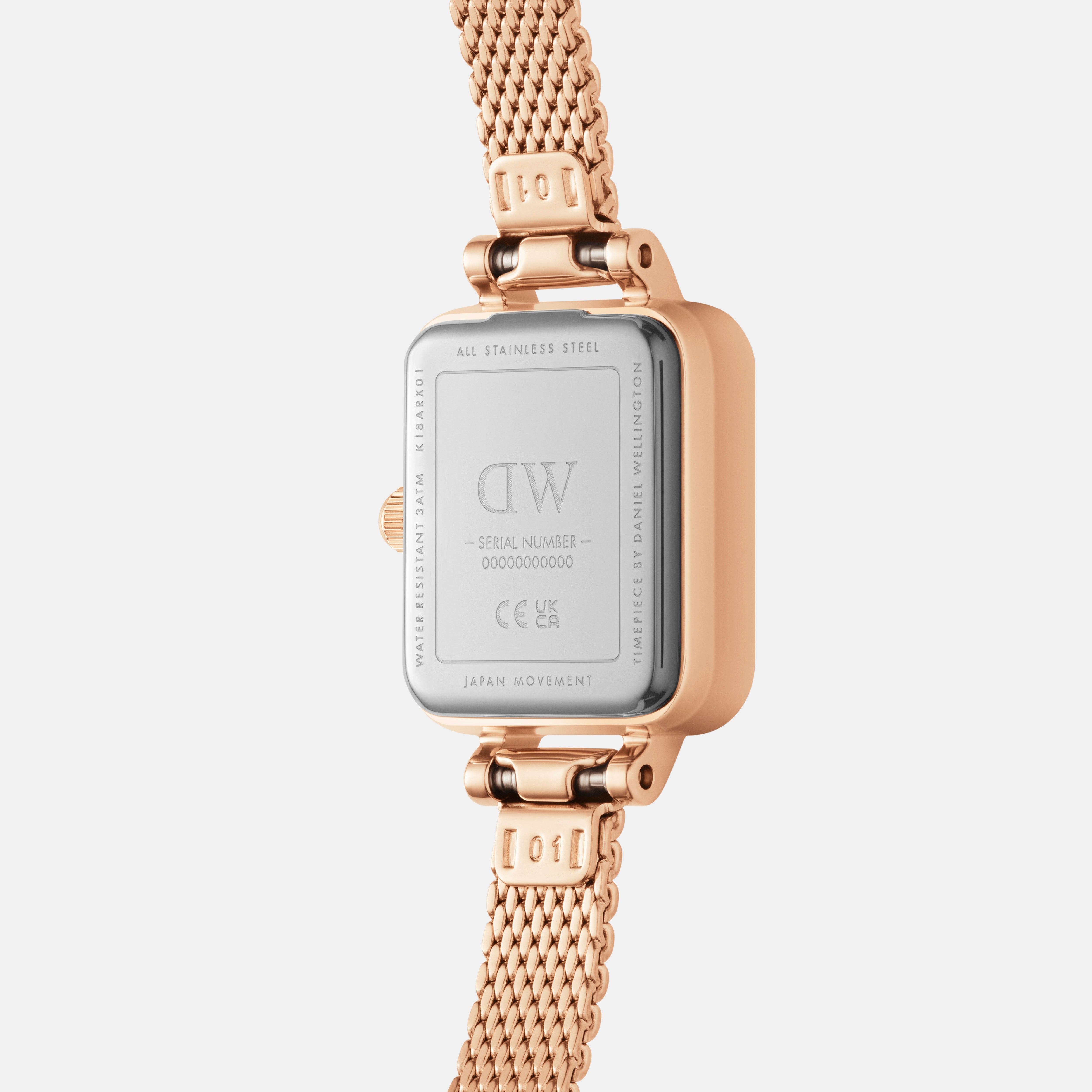 Daniel Wellington Quadro Mini 15x18 Melrose Rose Gold White Watch