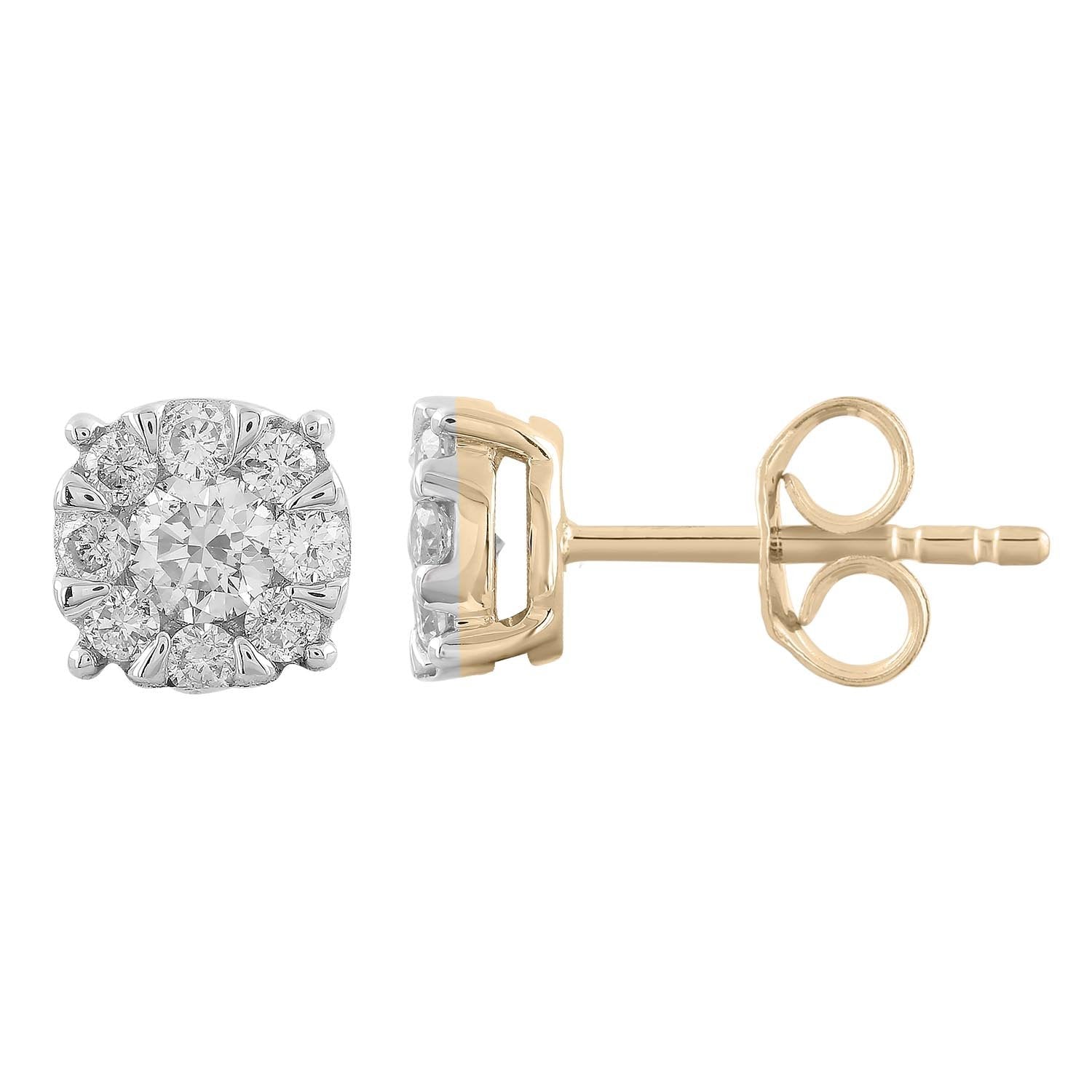 Stud Earrings with 0.5ct Diamonds in 9K Yellow Gold
