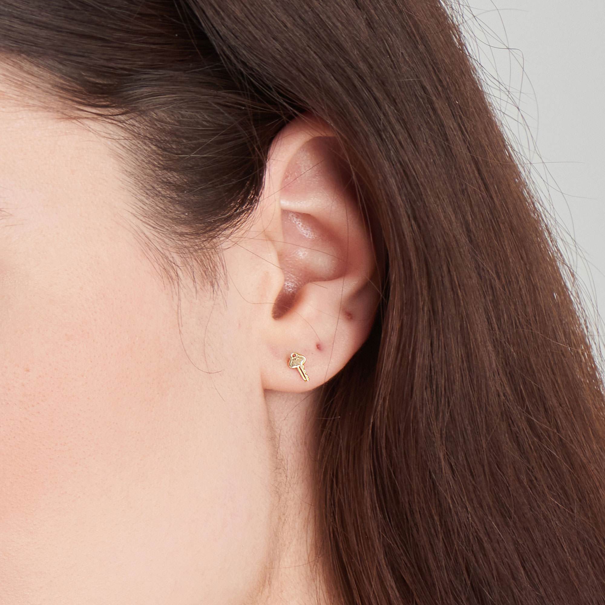 Ania Haie 14kt Gold Key Stud Earrings