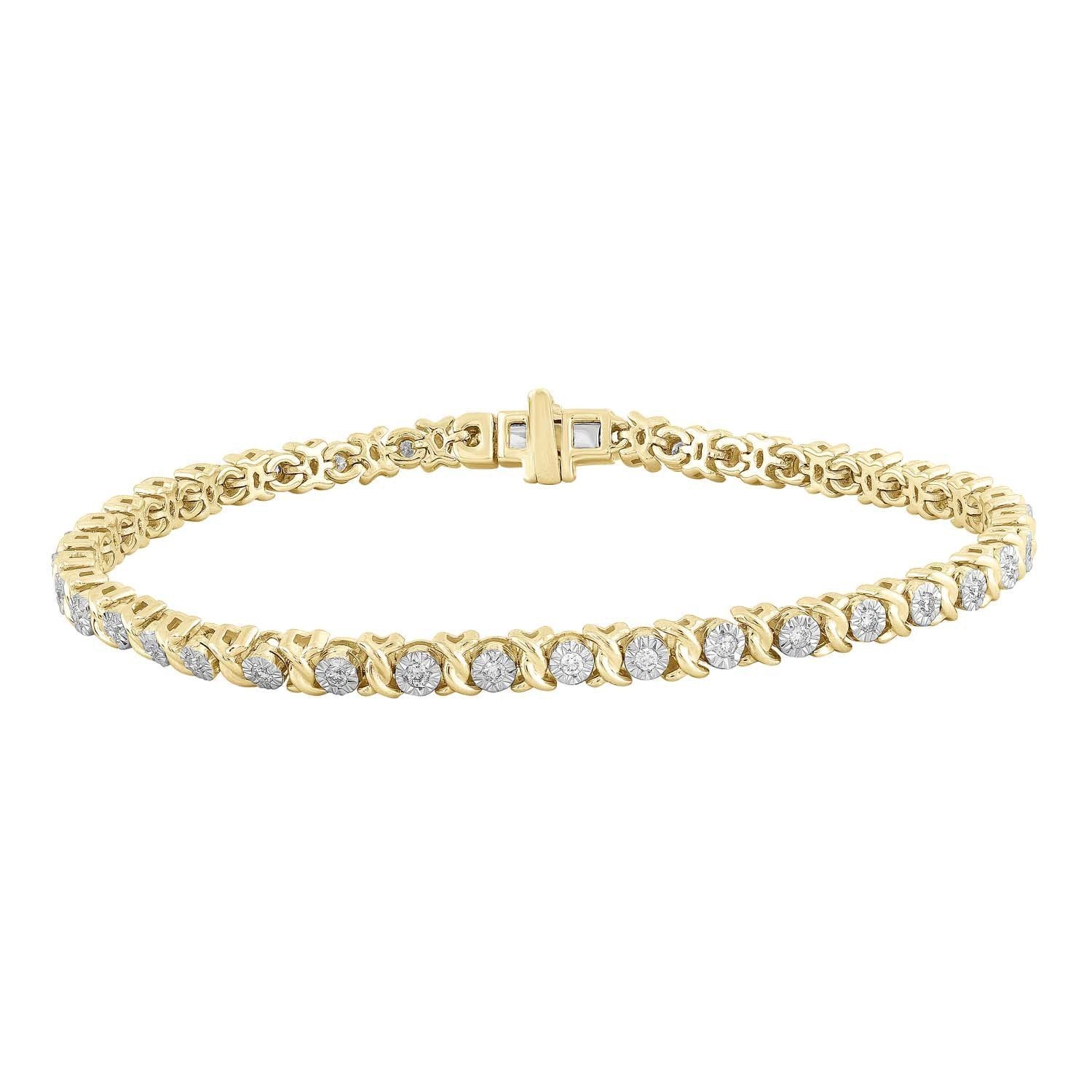 Bracelet with 0.5ct Diamonds in 9K Yellow Gold