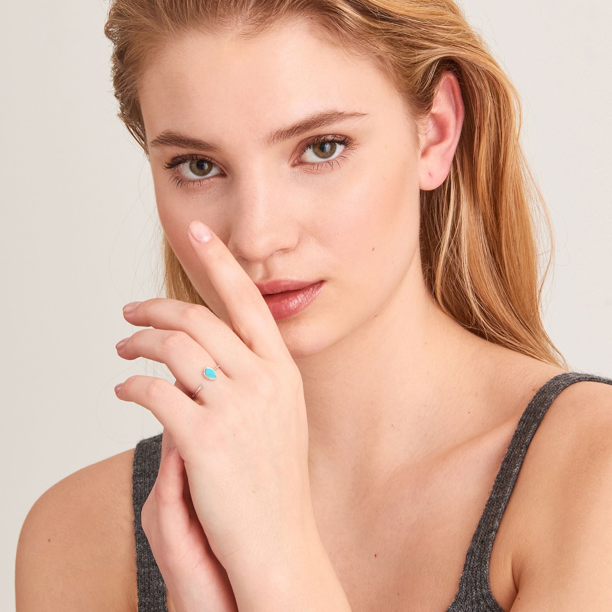 Ania Haie Silver Tidal Turquoise Adjustable Ring