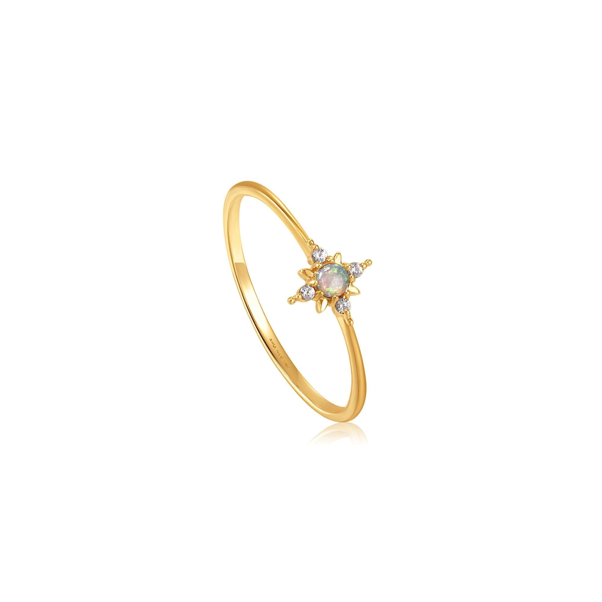 Ania Haie 14kt Gold Opal and White Sapphire Star Ring