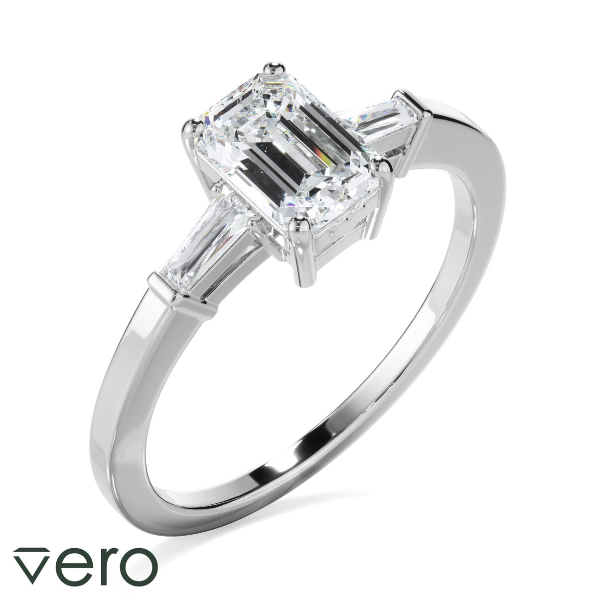 1.10ct Emerald Cut Lab Grown Diamond Ring